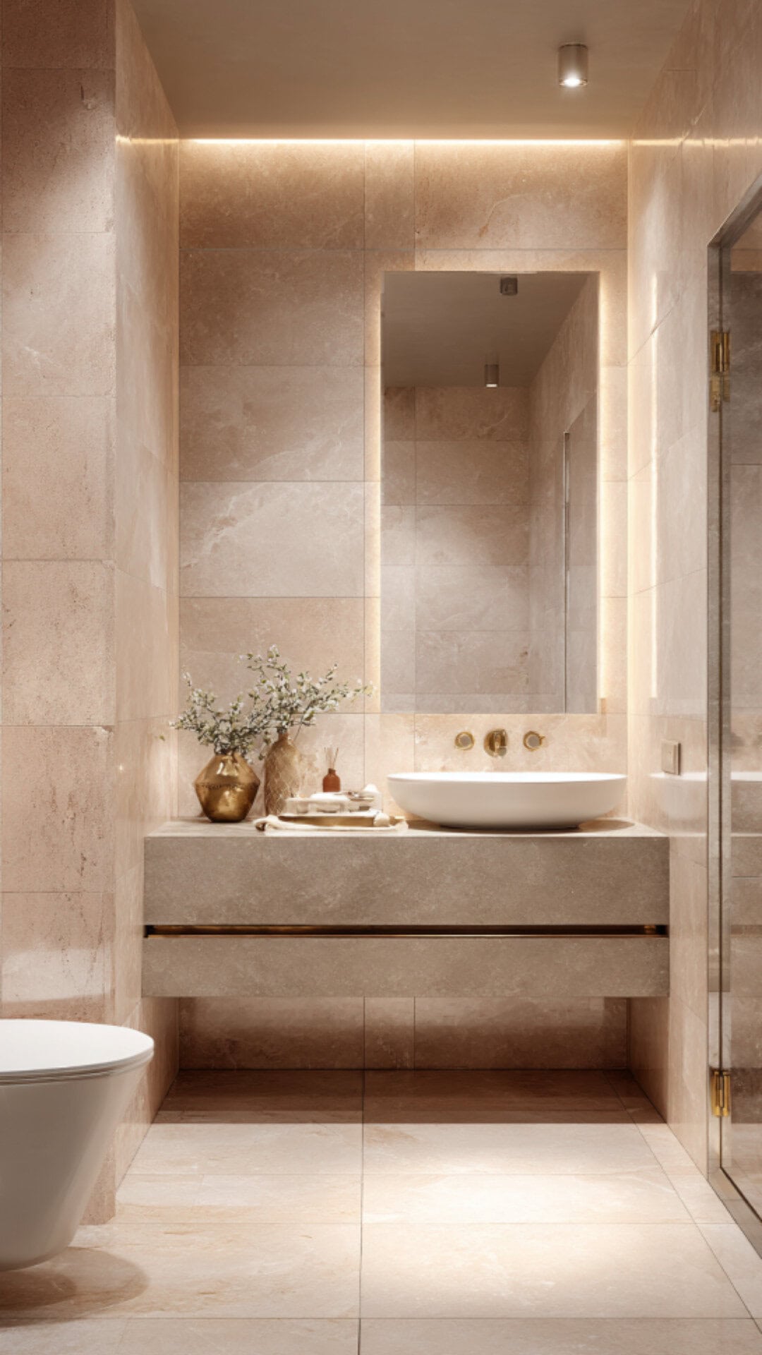 Beige Marble Bathroom