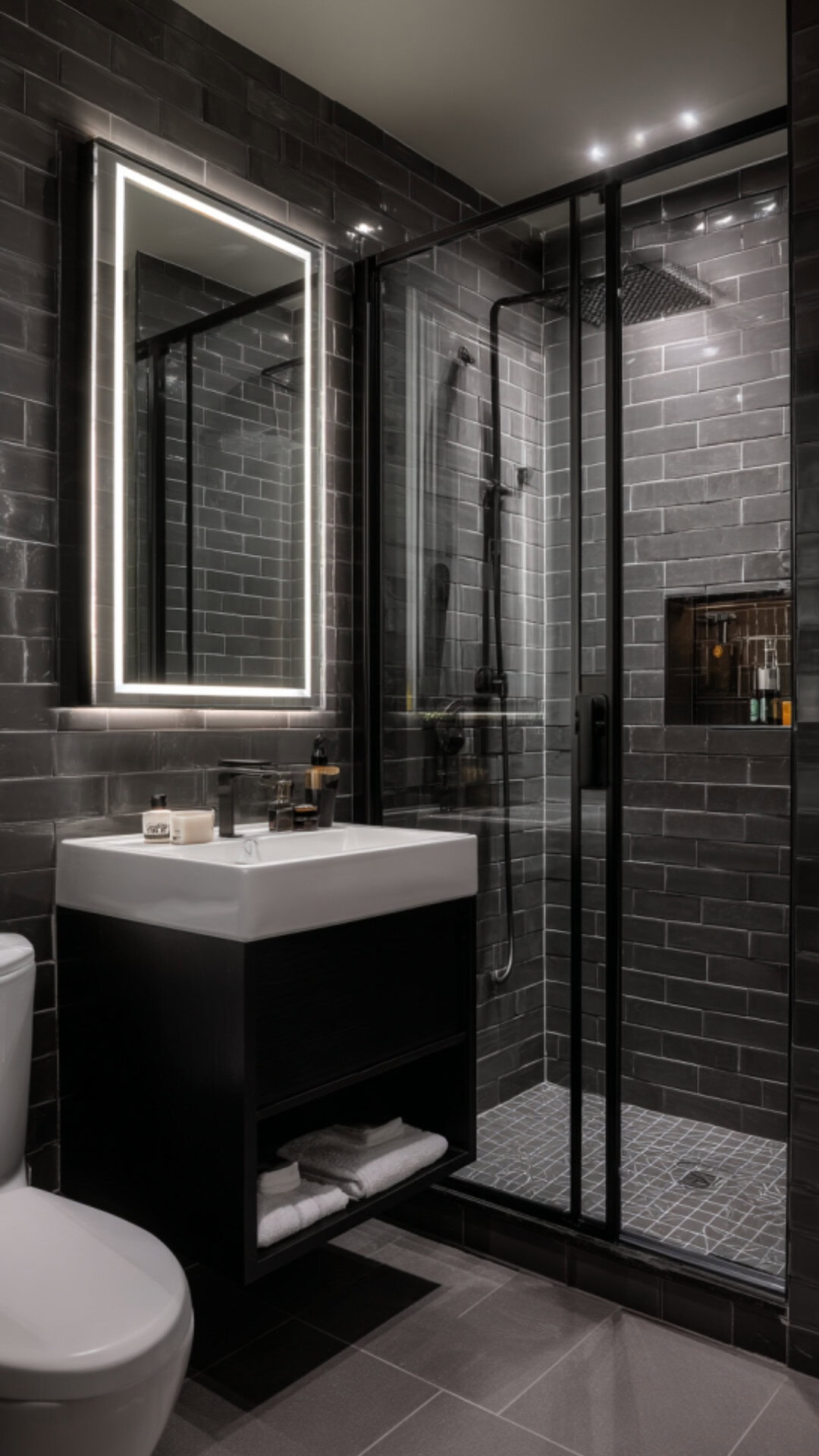 Black and Grey Bathroom