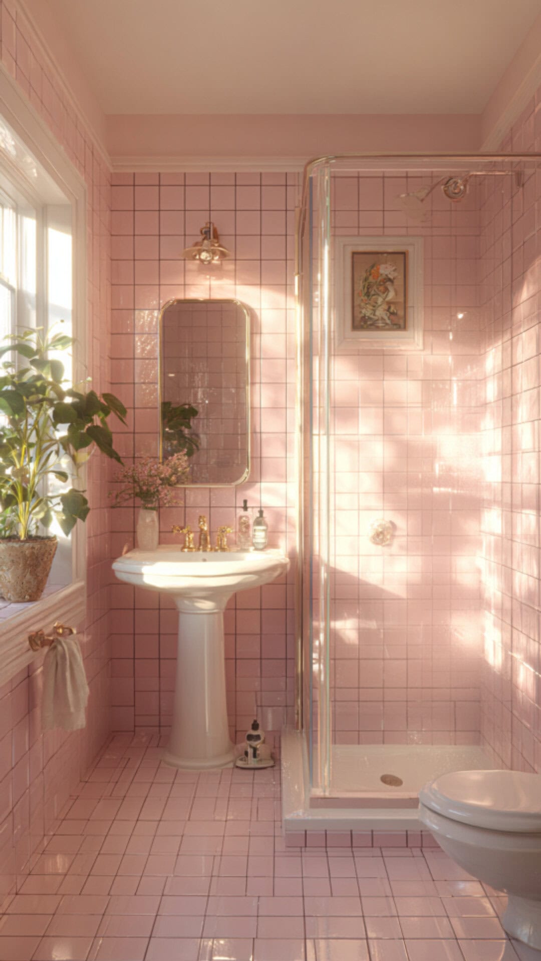 Vintage Pink Bathroom