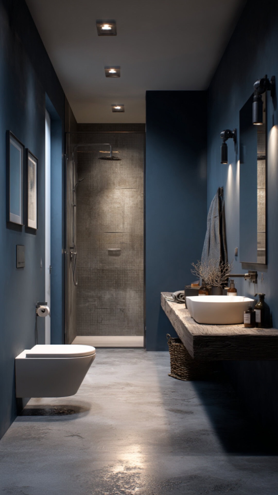 Blue Masculine Bathroom