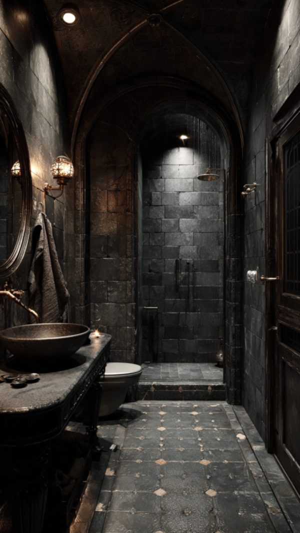 13 Gothic Bathroom Ideas for a Bold and Dramatic Look - Glamorous Place