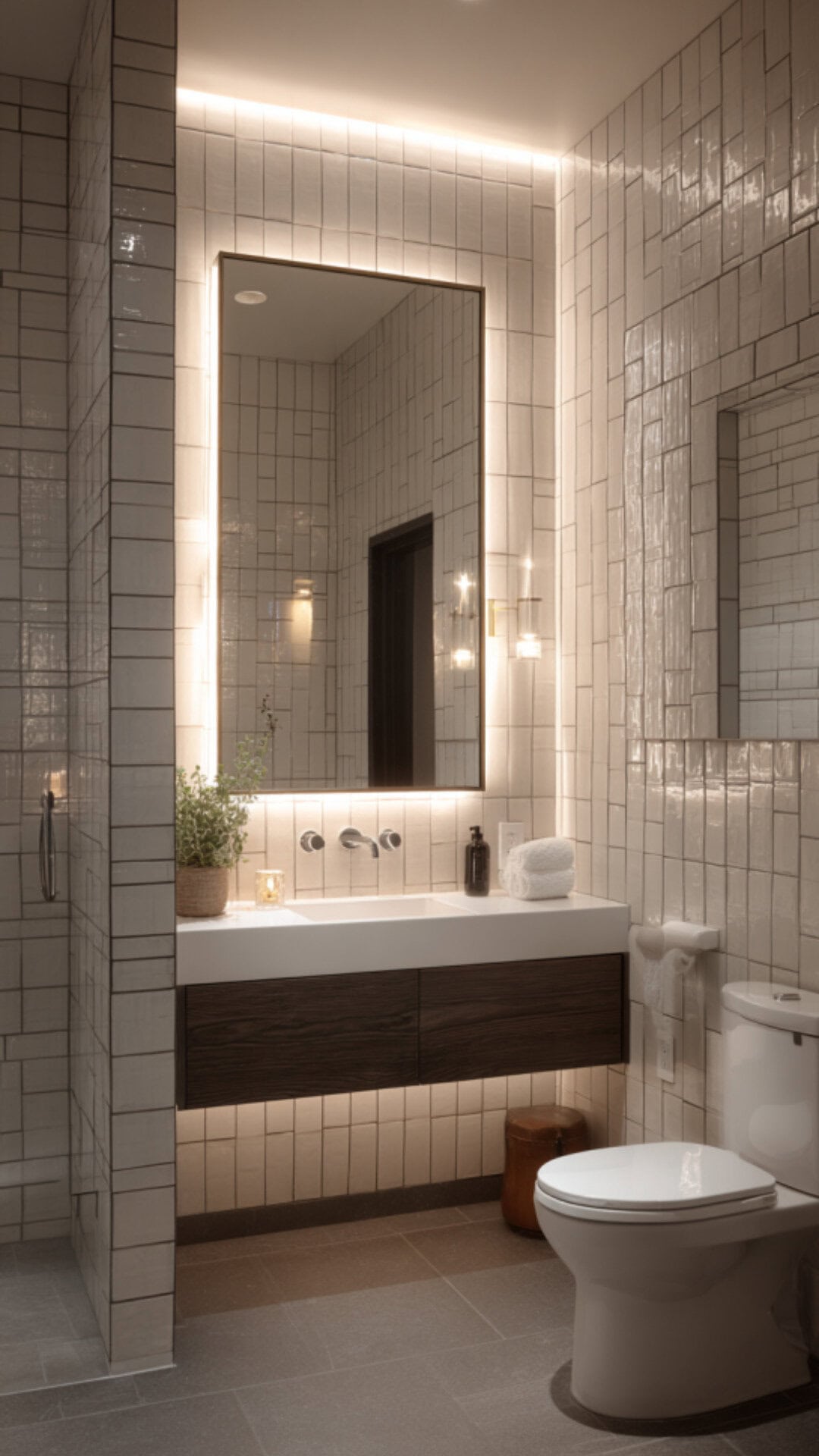4. Vertical Stacked Subway Tile Bathroom
