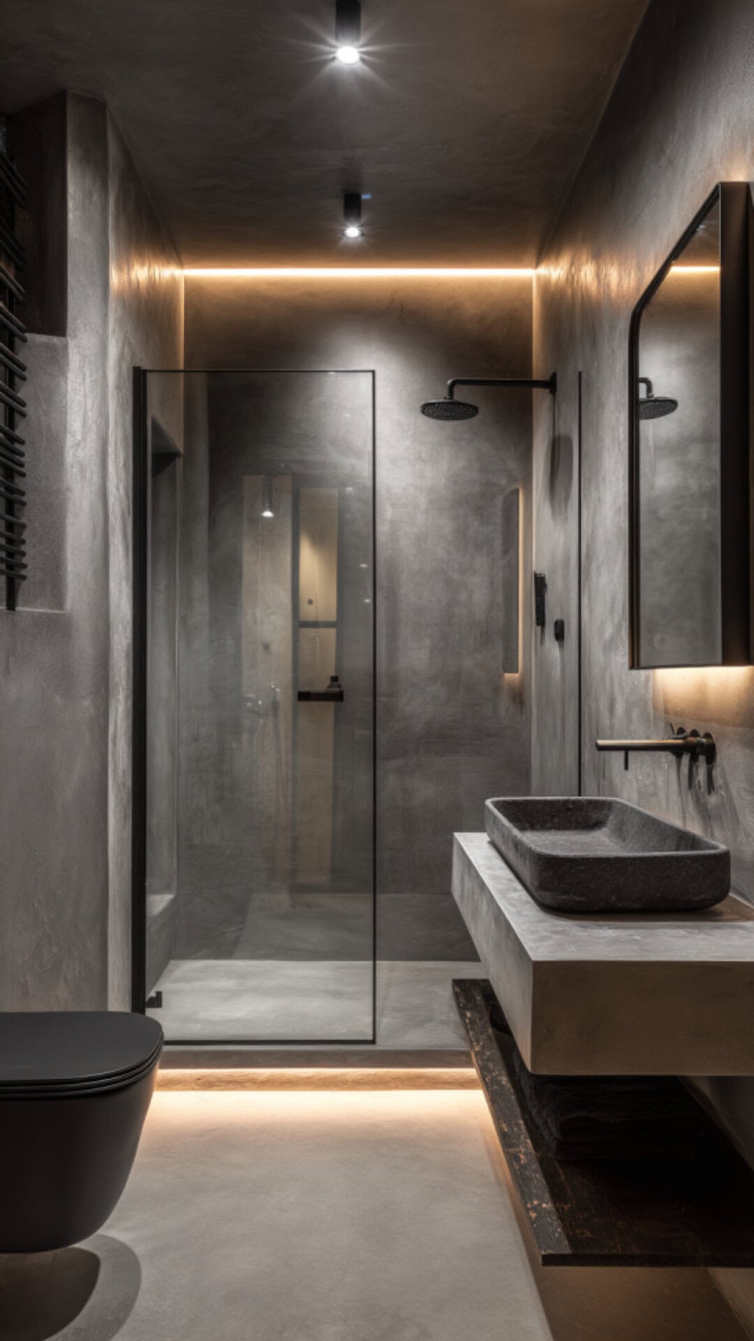 4. Grey Microcement Bathroom