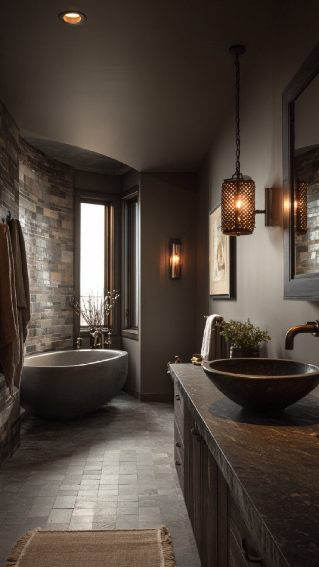 4. Moody Neutral Bathroom for Subtle Drama