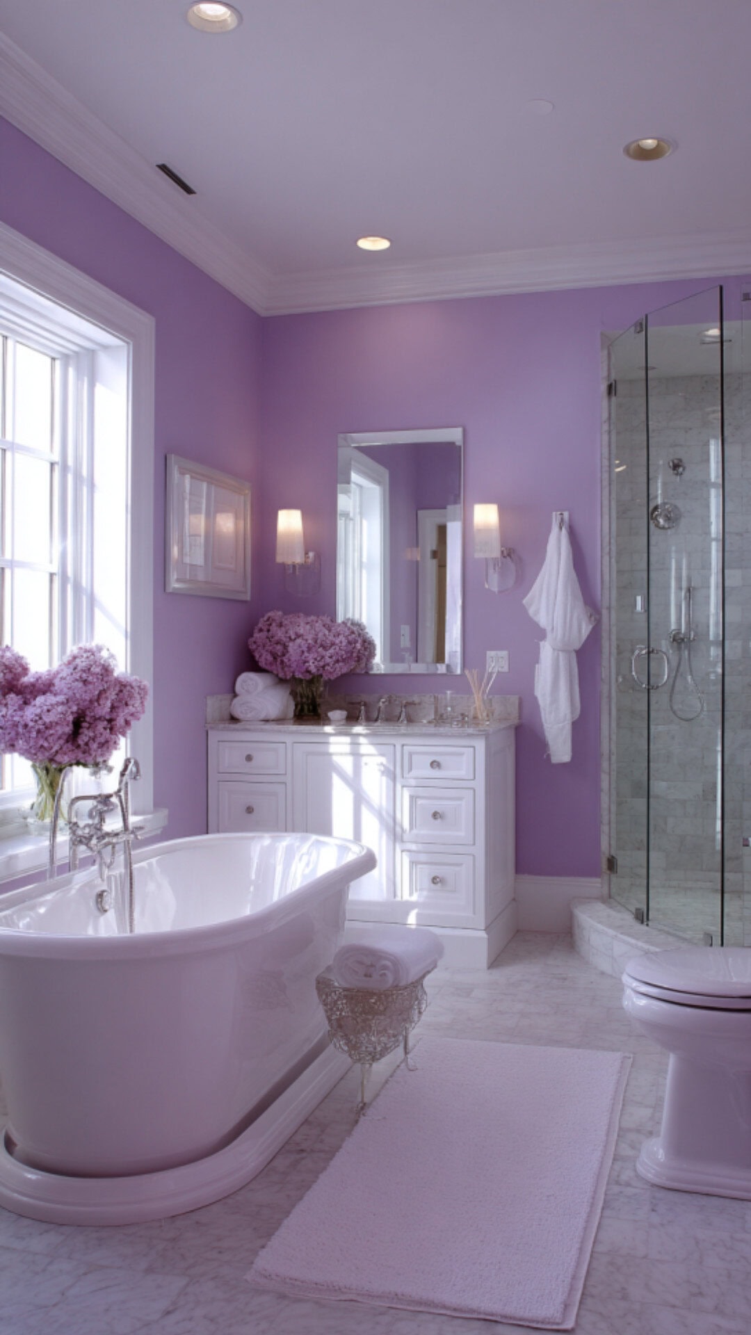 4. Light Purple Bathroom with Soft Serenity