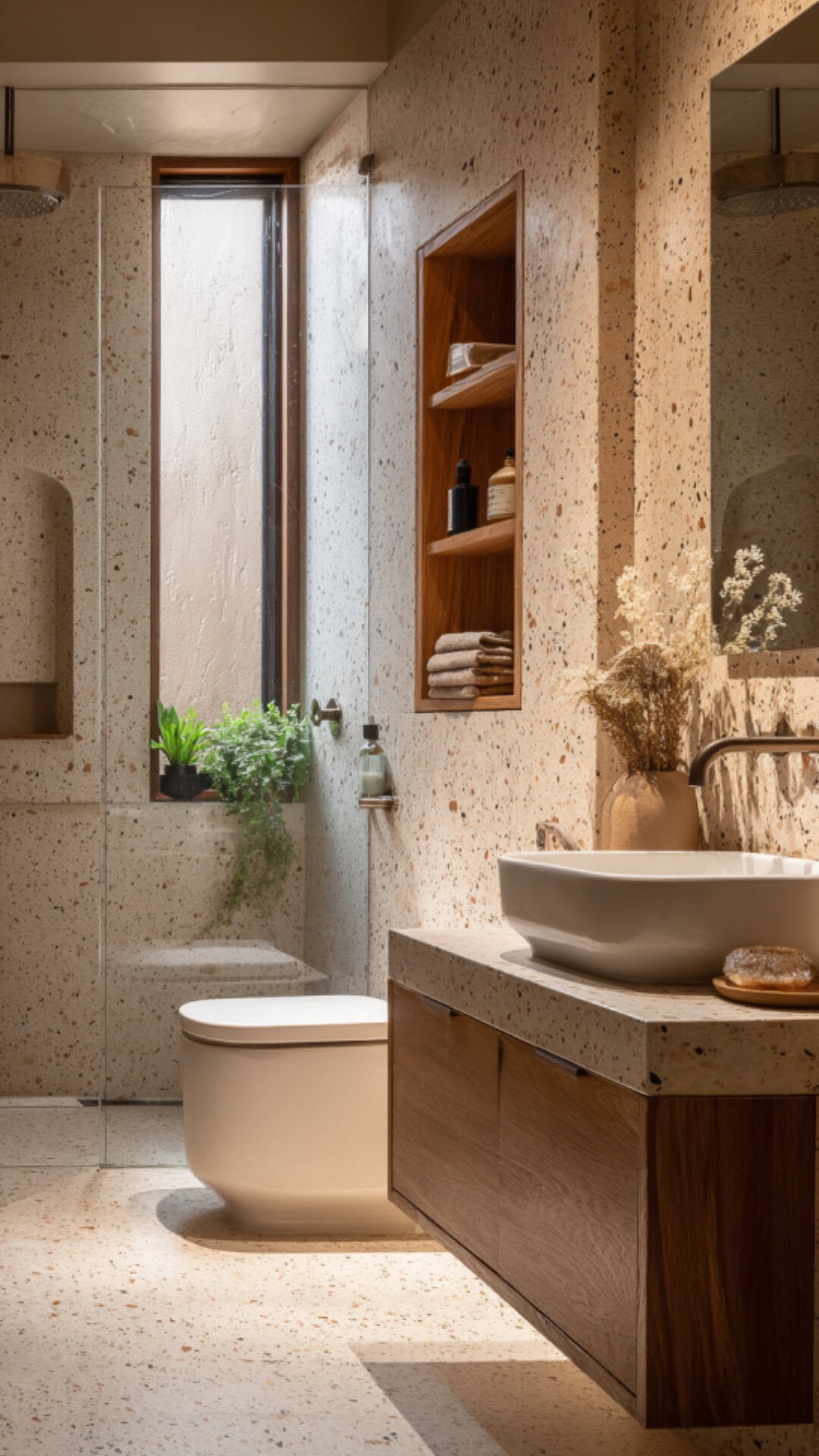 Beige Terrazzo Bathroom