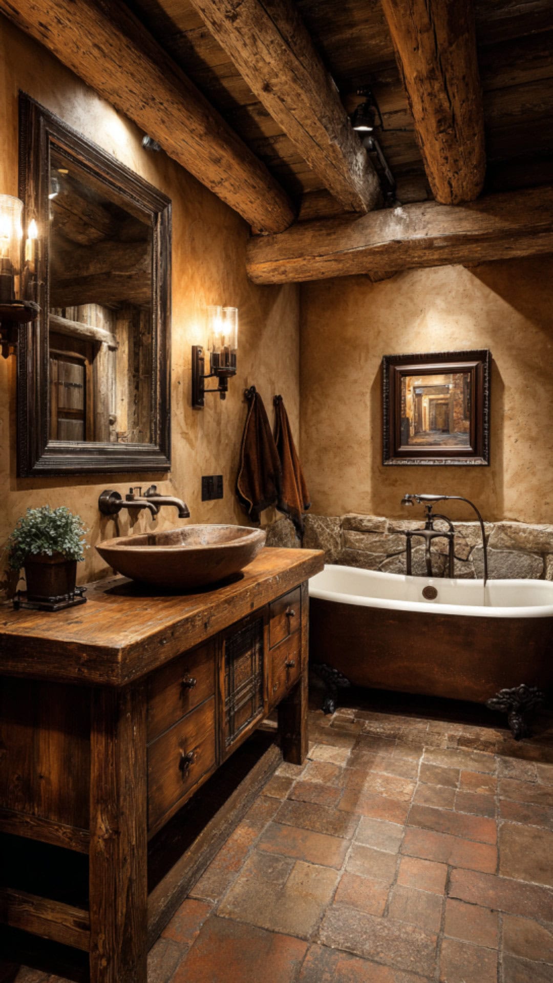 4. Rustic Western Bathroom with Timeless Character