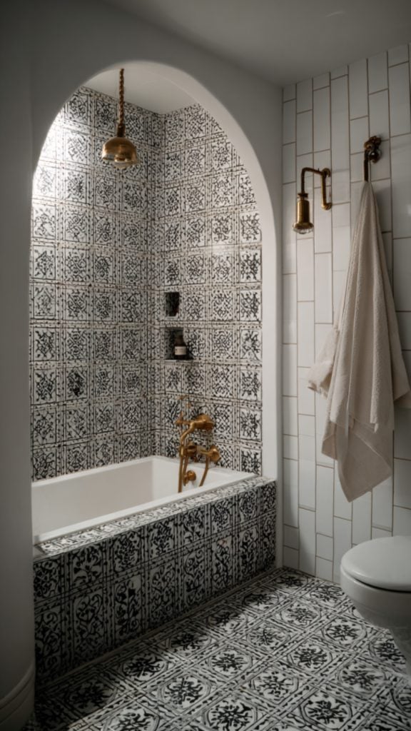 Black and White Moroccan Bathroom