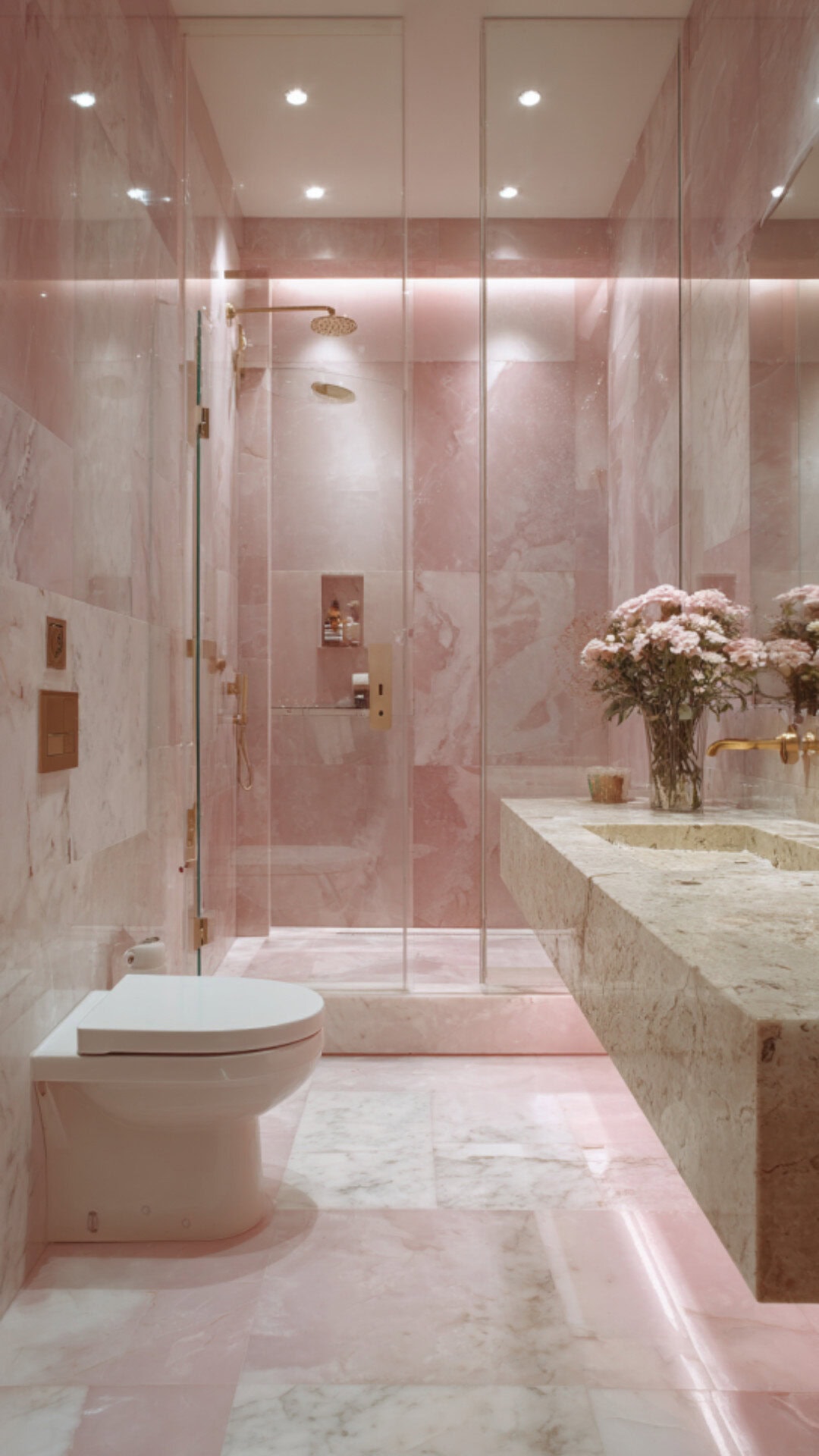 Pink Marble Bathroom