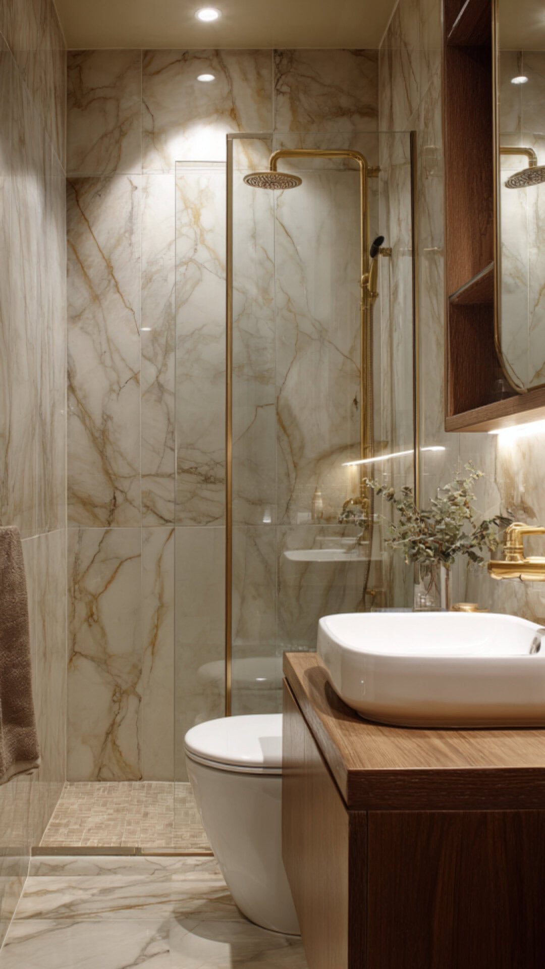 Beige Marble Bathroom