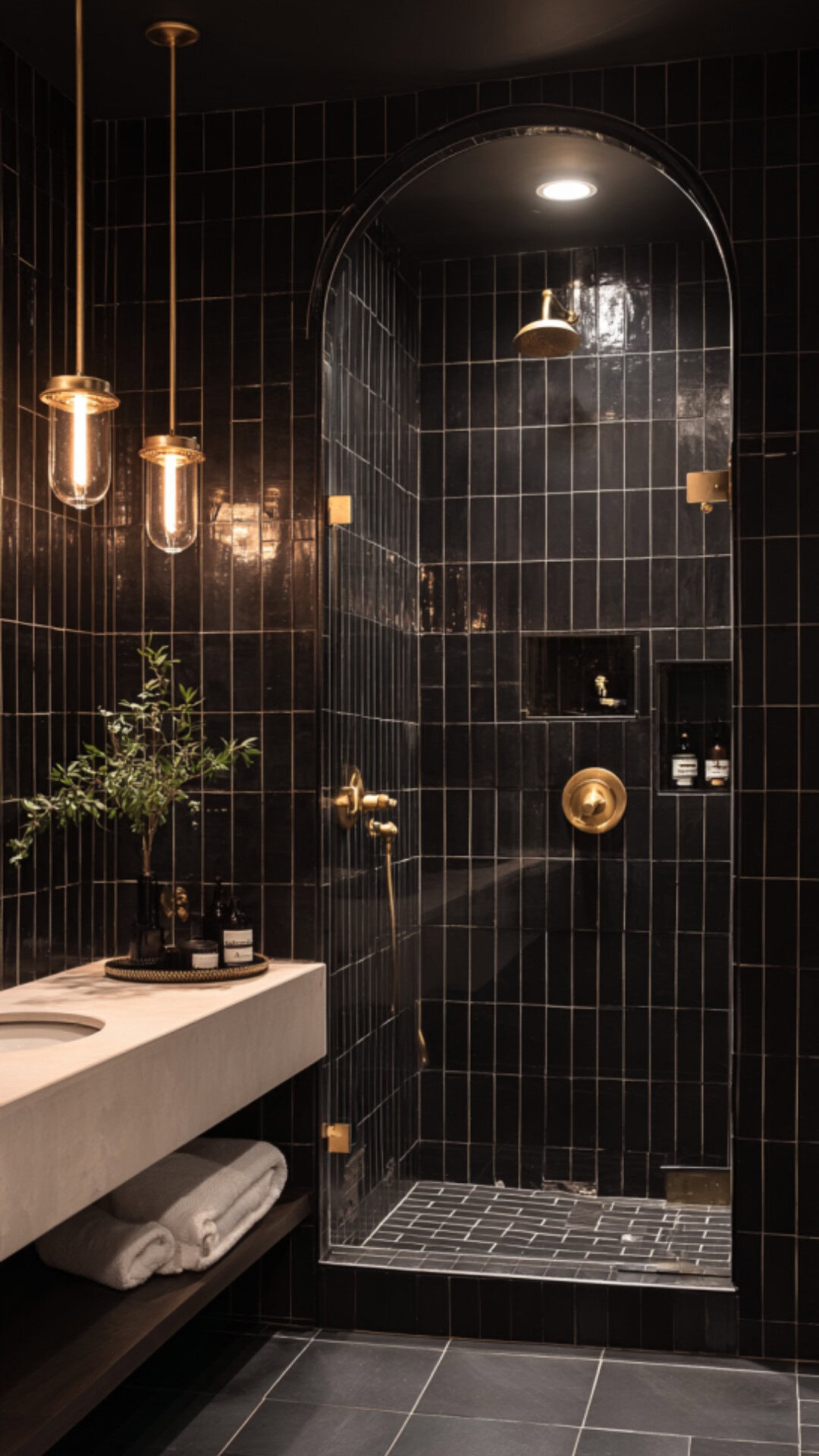5. Black Gothic Bathroom