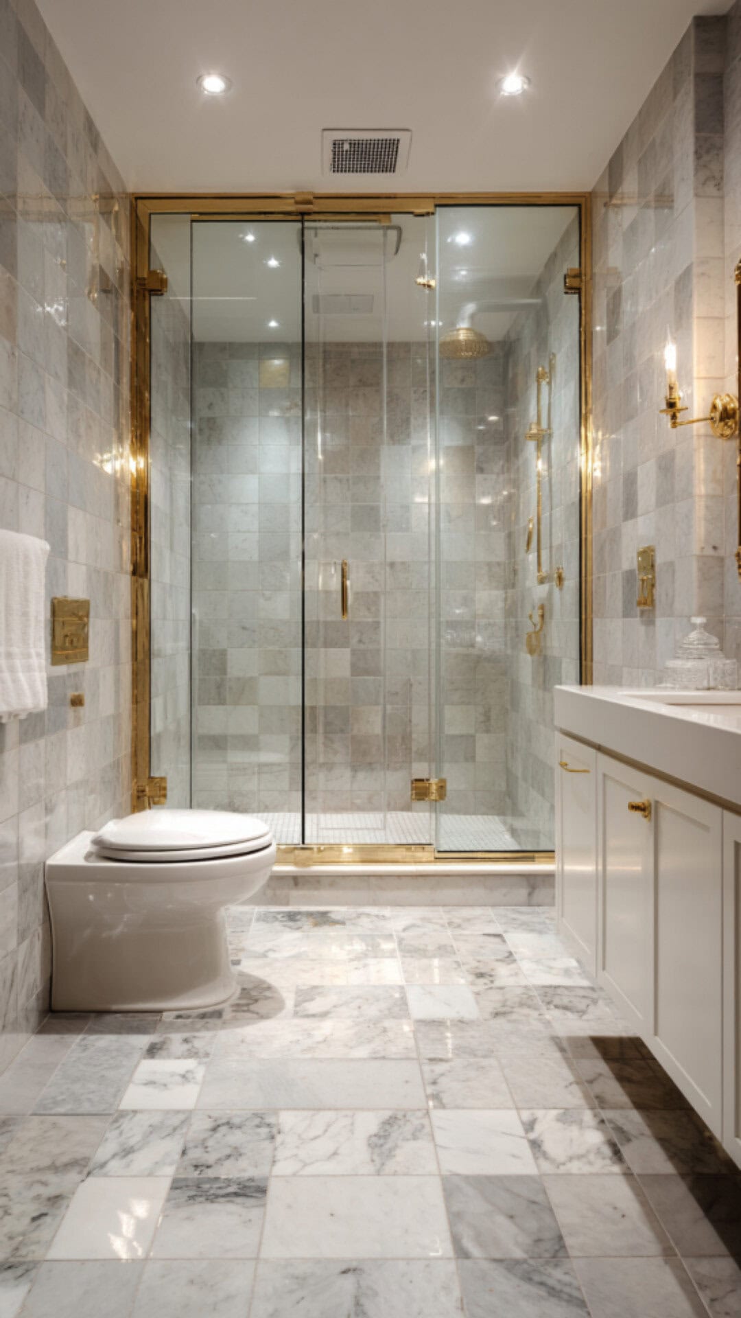 5. Marble Bathroom Shower for a Luxurious Touch