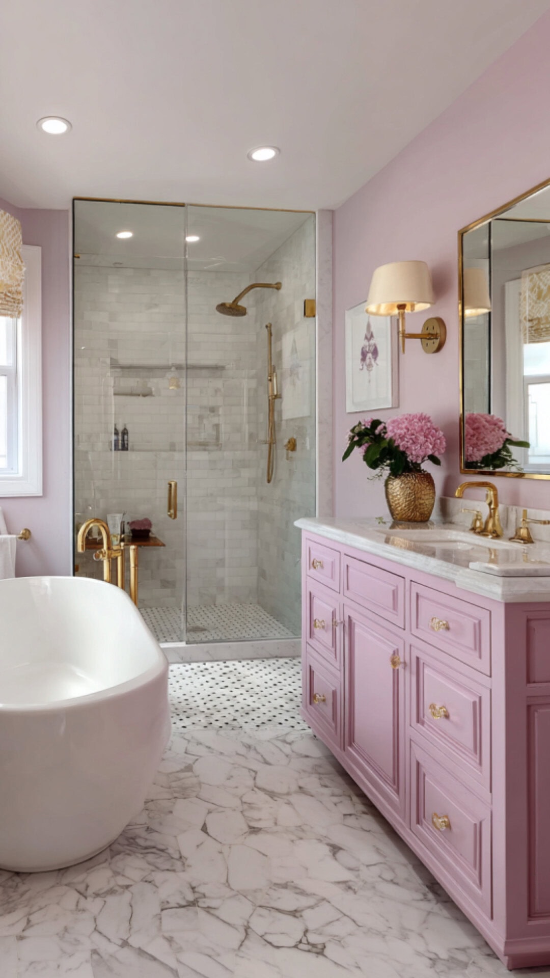 5. Pink and Purple Bathroom with Playful Charm