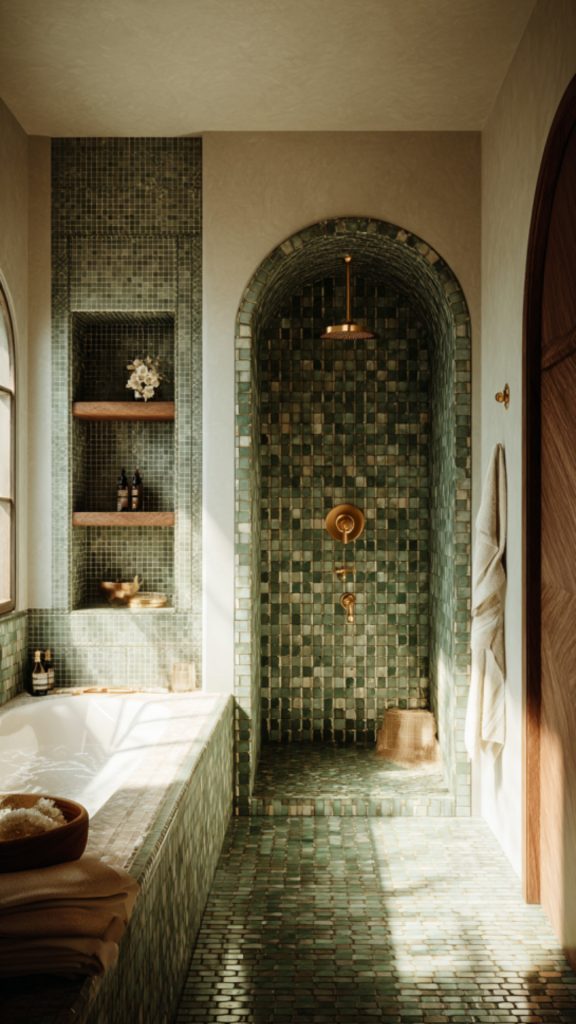 Green Moroccan Bathroom