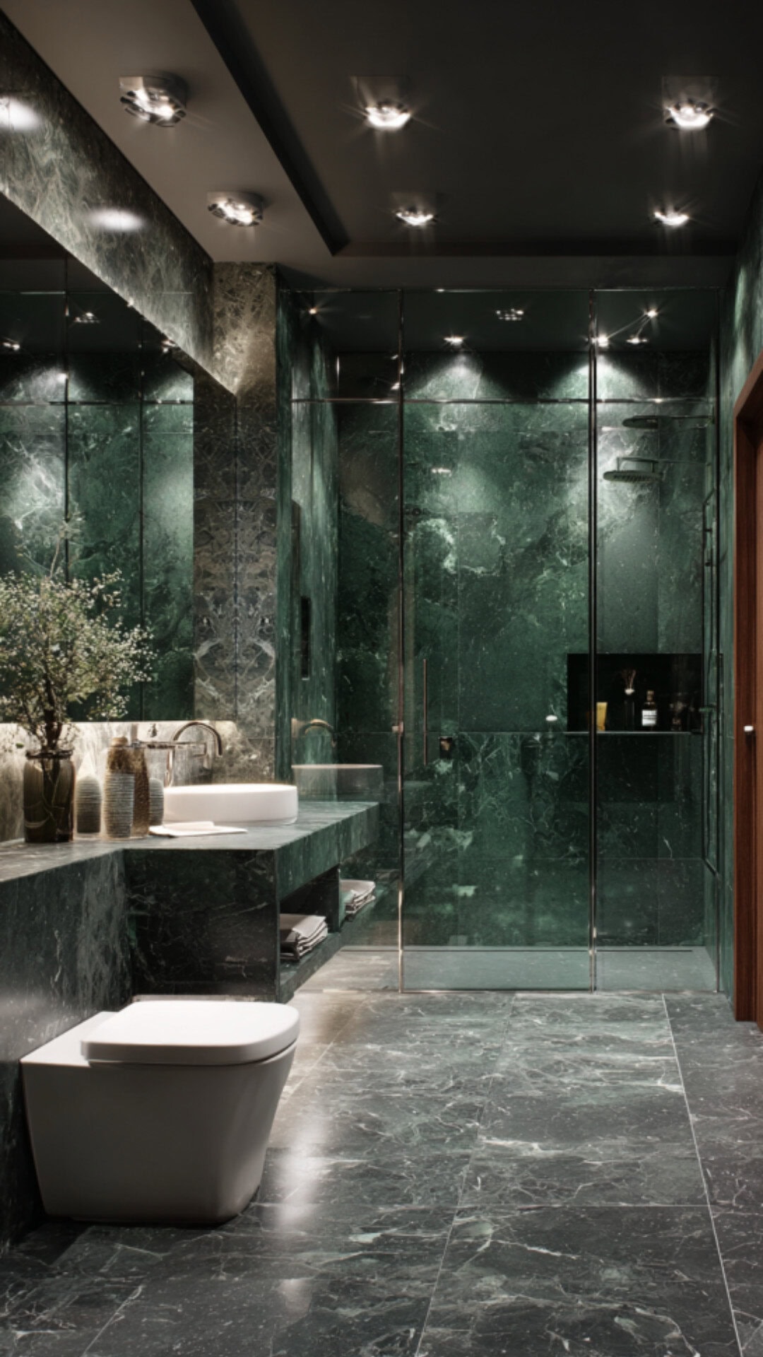  Dark Green Marble Bathroom Style