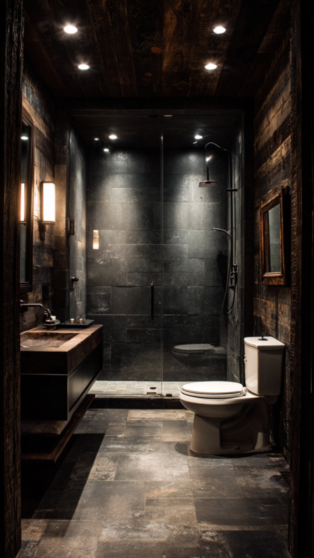 Dark Rustic Bathroom