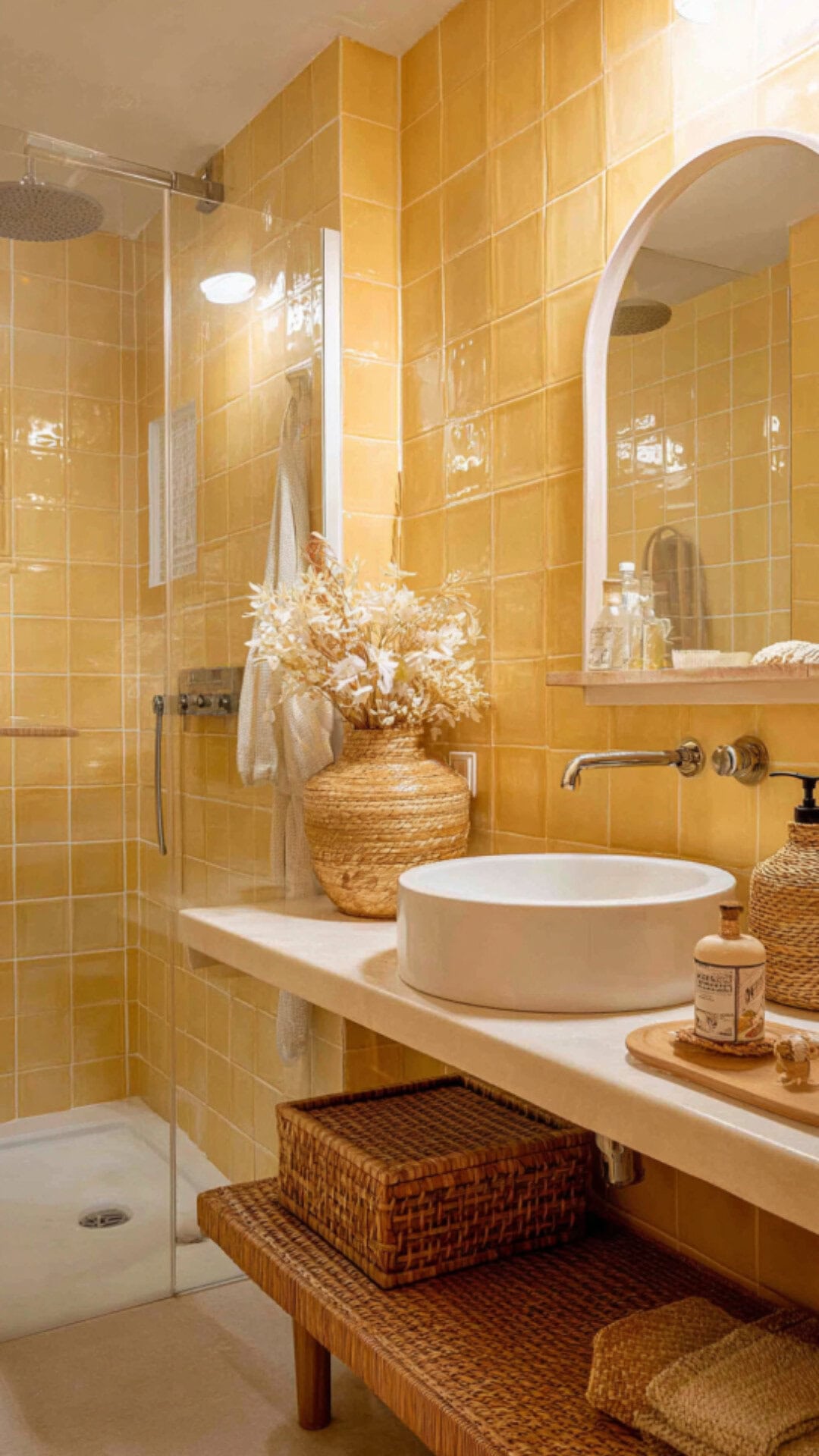 Yellow Boho Bathroom