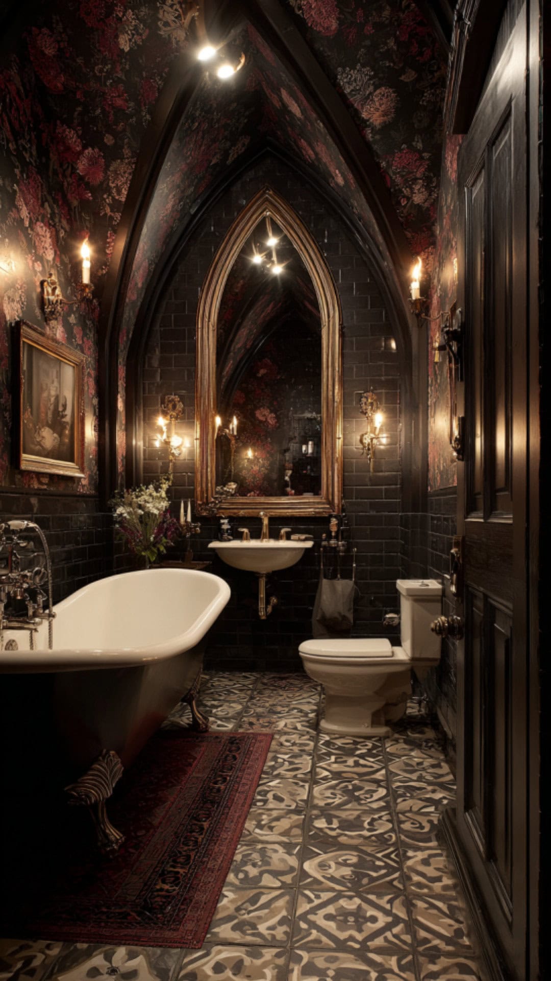 6. Whimsical Gothic Bathroom