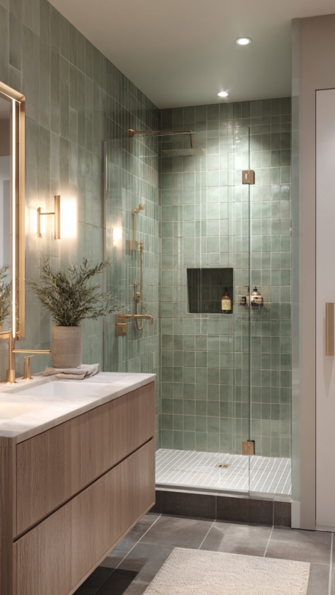Green Ensuite Bathroom