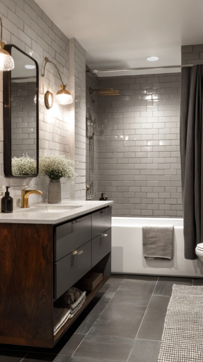 10 Stylish Subway Tile Bathroom Design Ideas - Glamorous Place