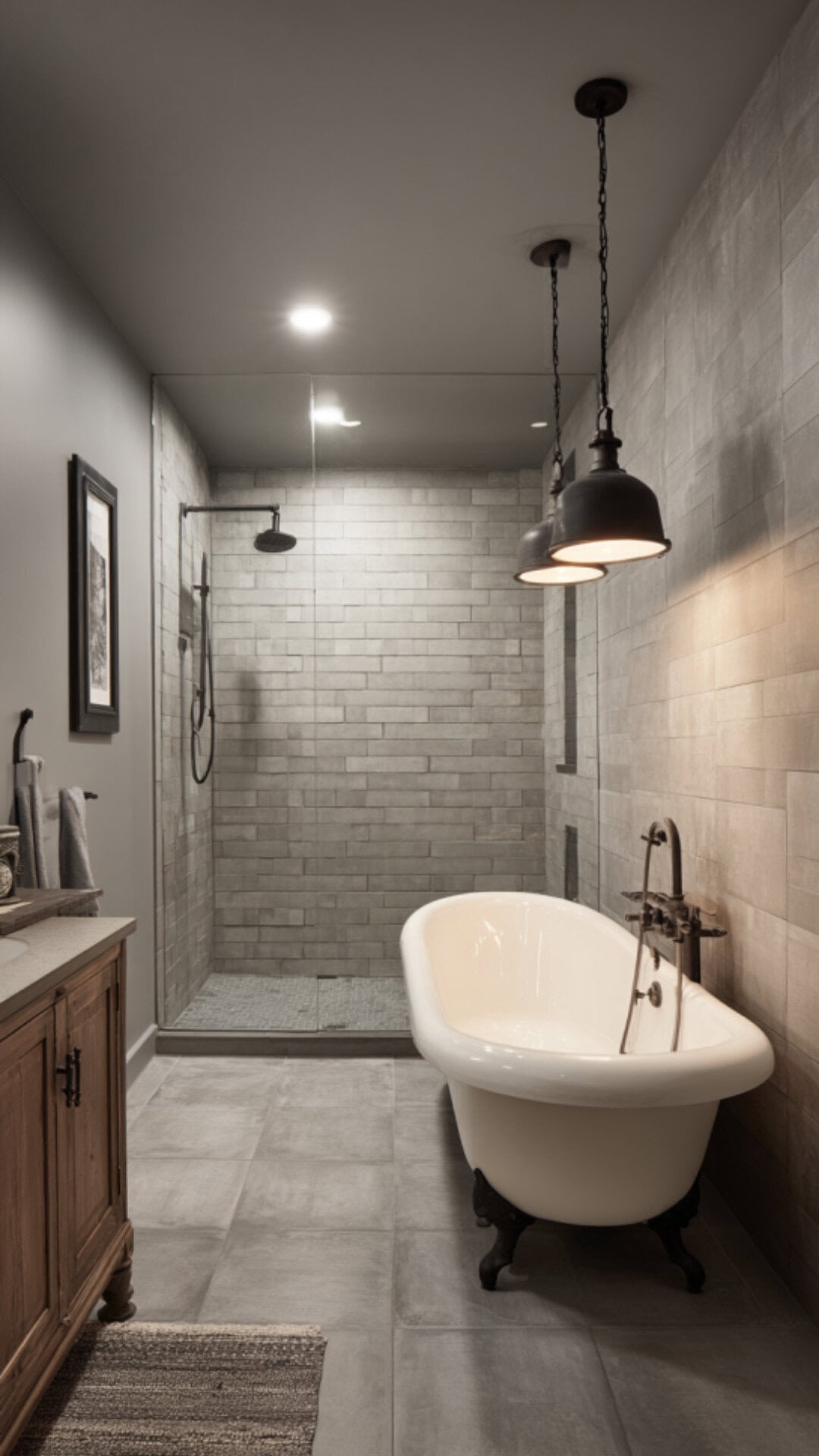 6. Modern Clawfoot Tub Bathroom with Clean Lines