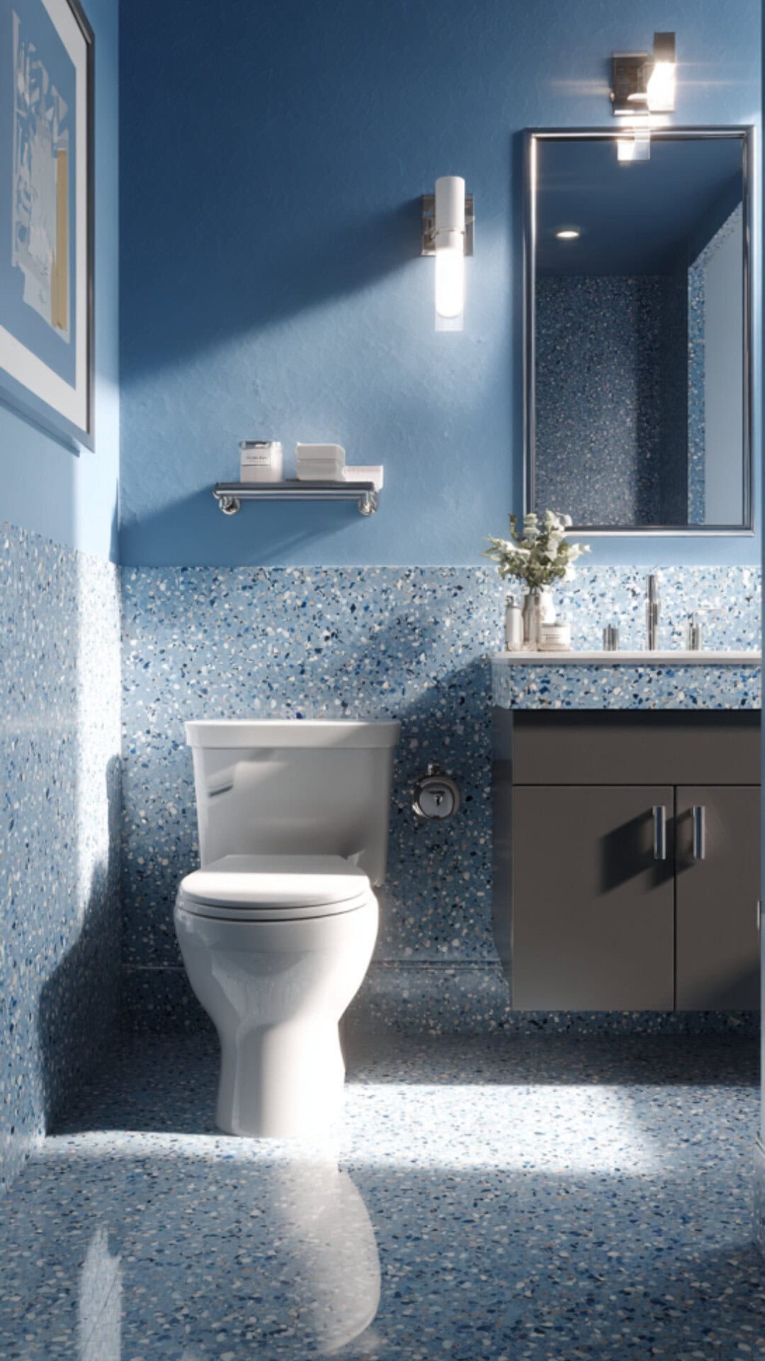 Blue Terrazzo Bathroom