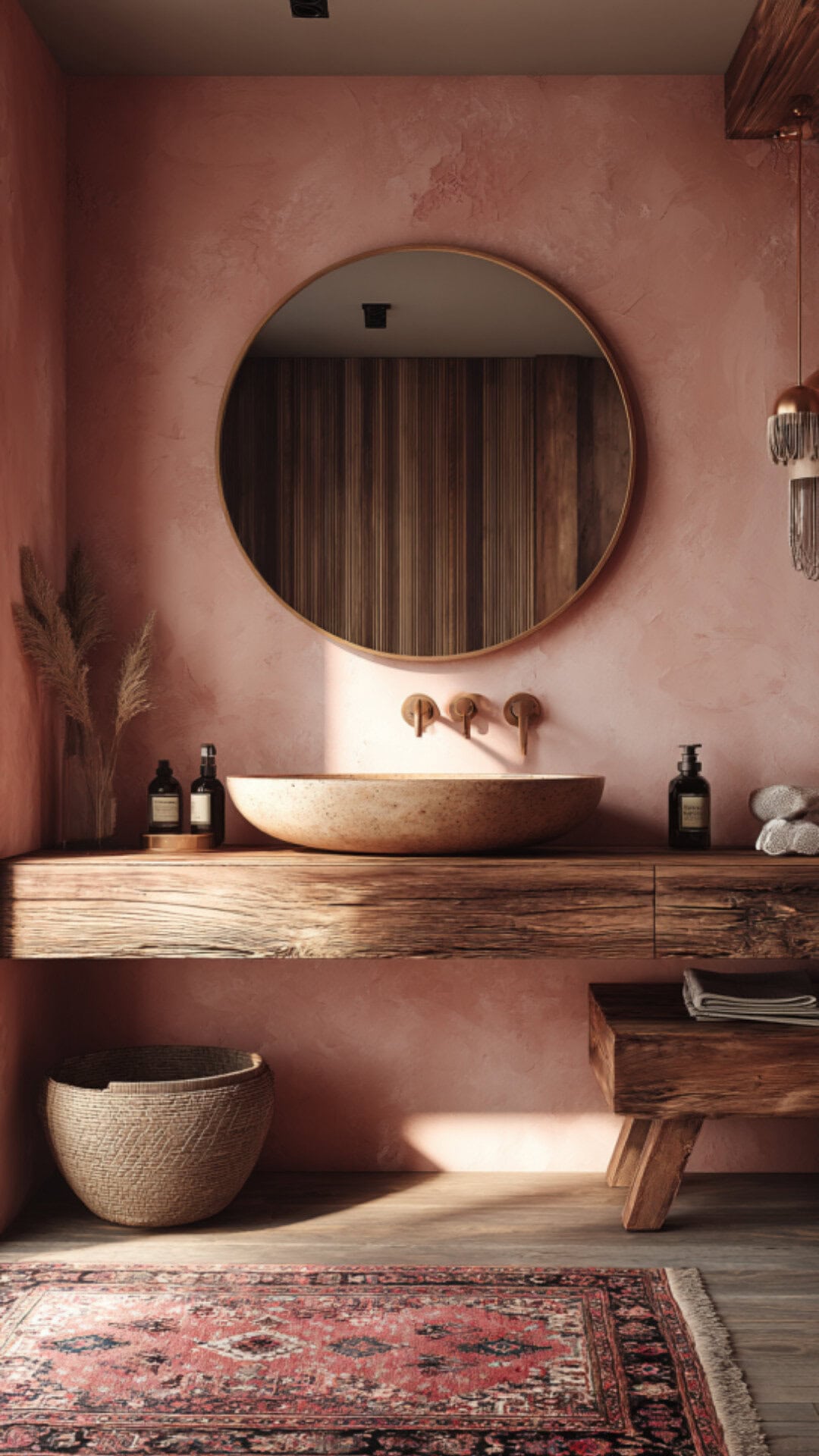 6. Pink Western Bathroom with Playful Charm