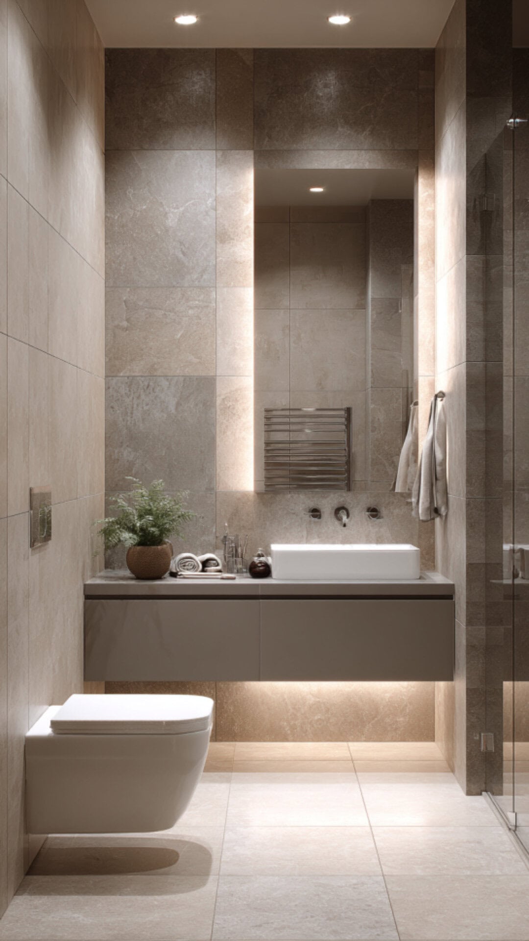 Grey and Beige Bathroom
