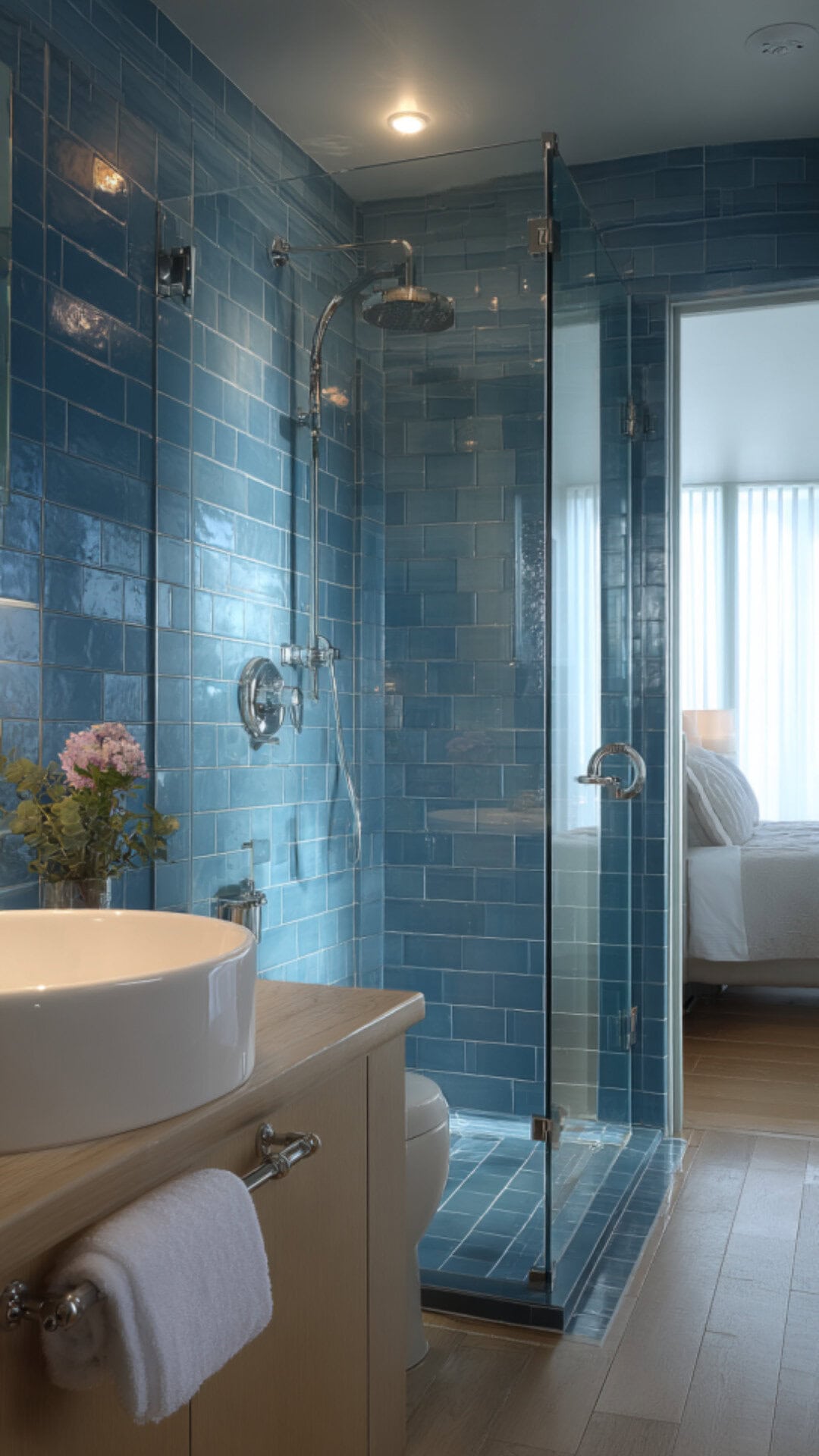 Blue Ensuite Bathroom
