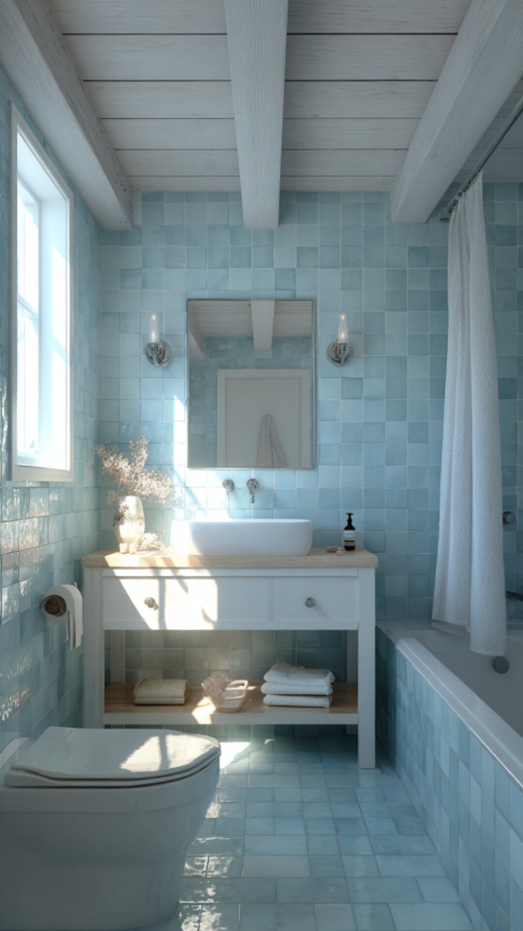 Blue Cottage Bathroom