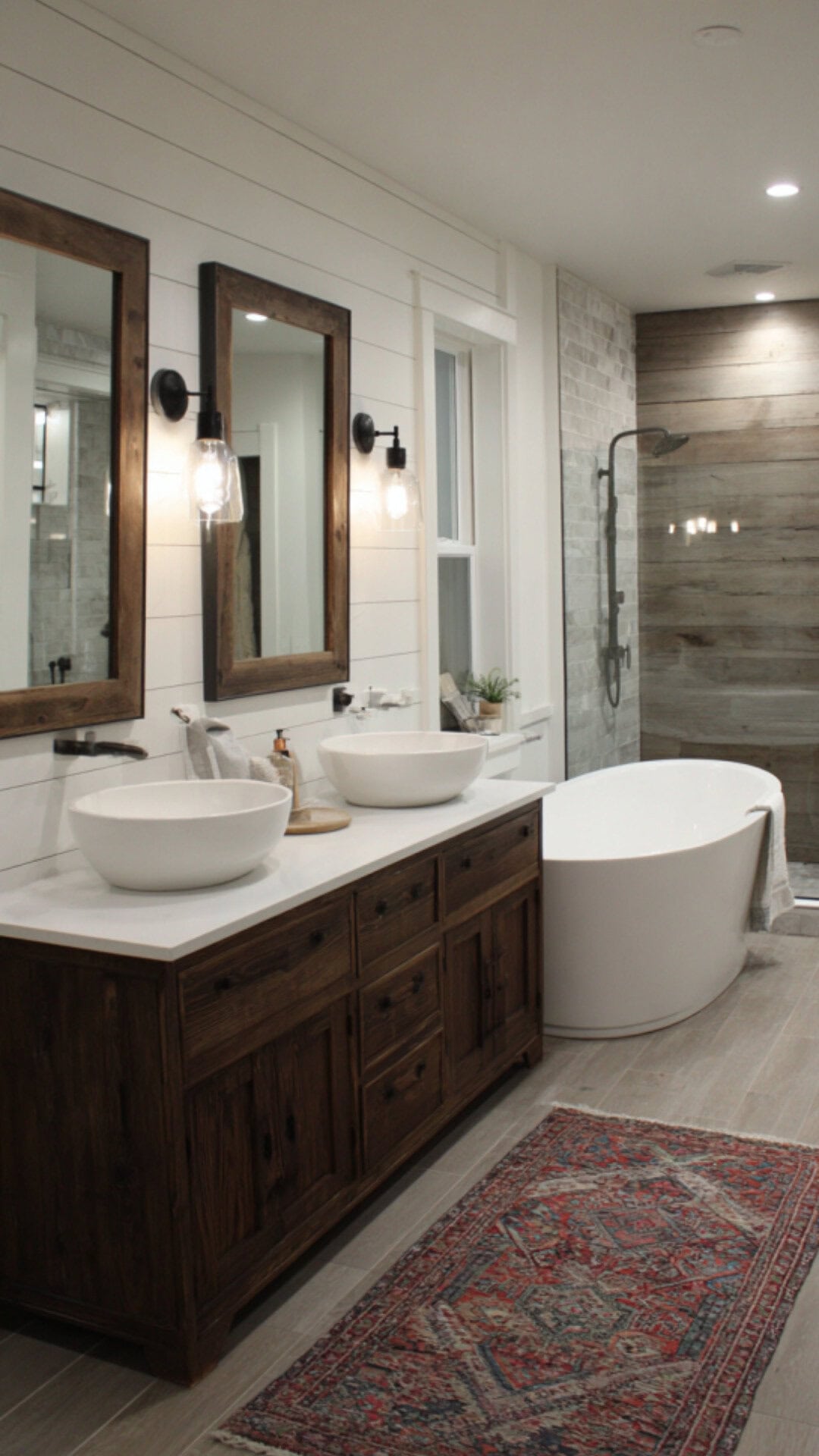 7. Farmhouse Western Bathroom with Cozy Warmth