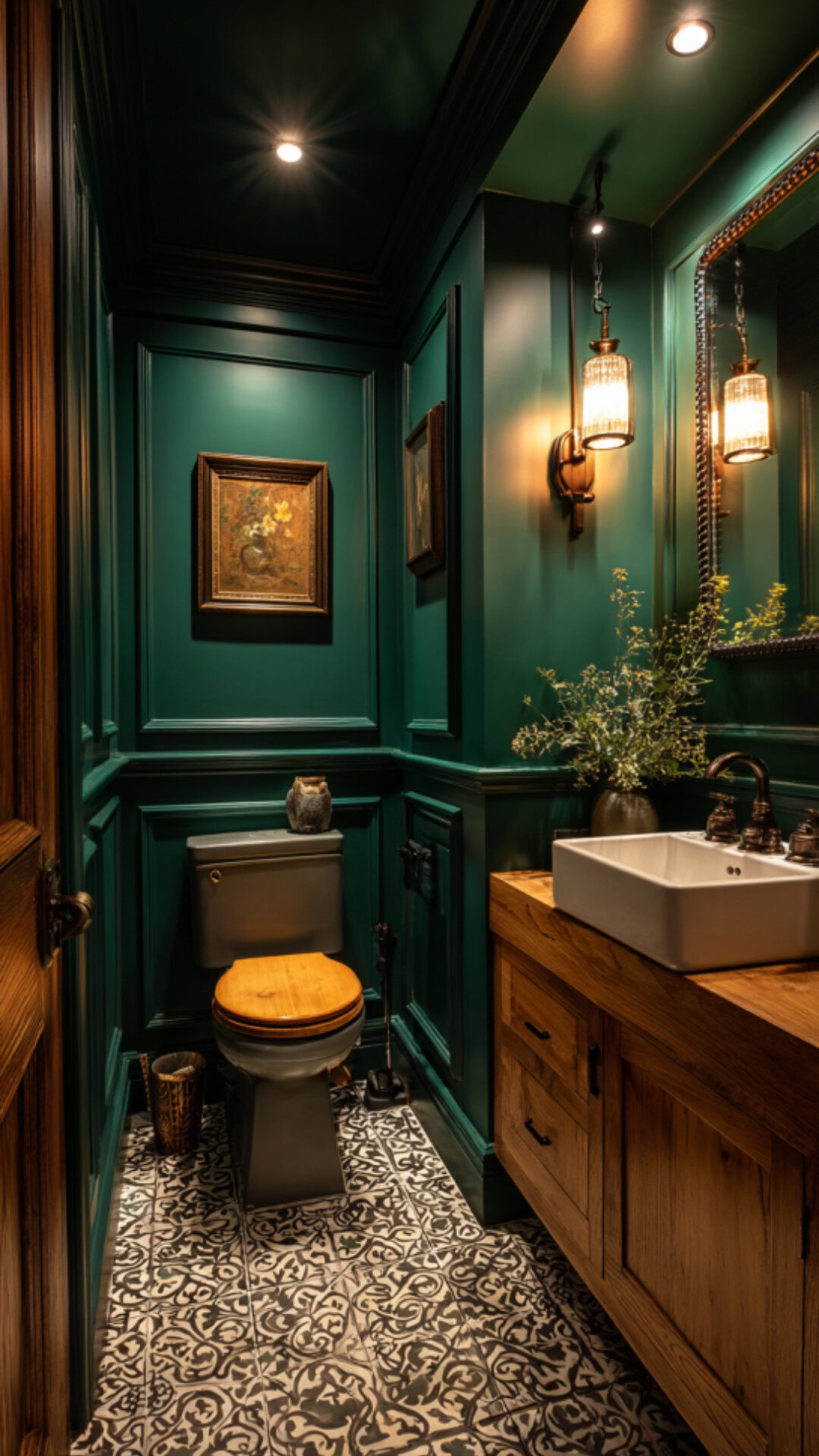 Emerald Green Half Bathroom