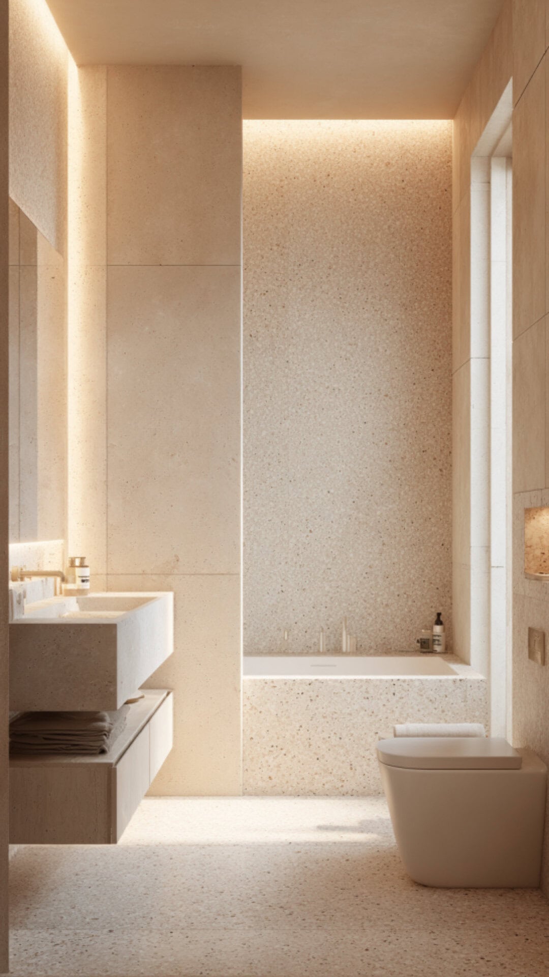 Beige Terrazzo Bathroom