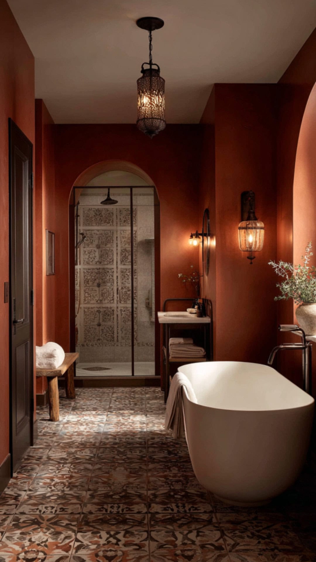 Rust Orange Bathroom