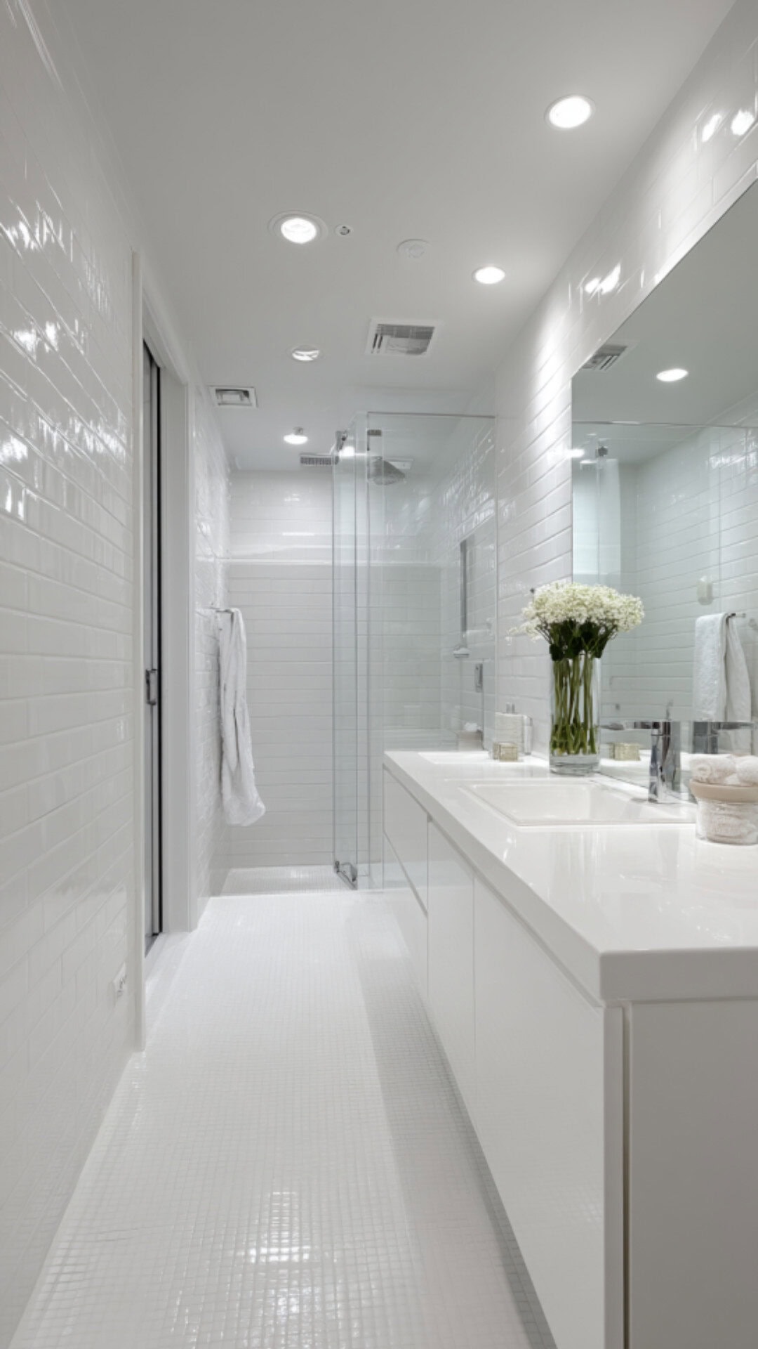 8. White Bathroom with Wet Room