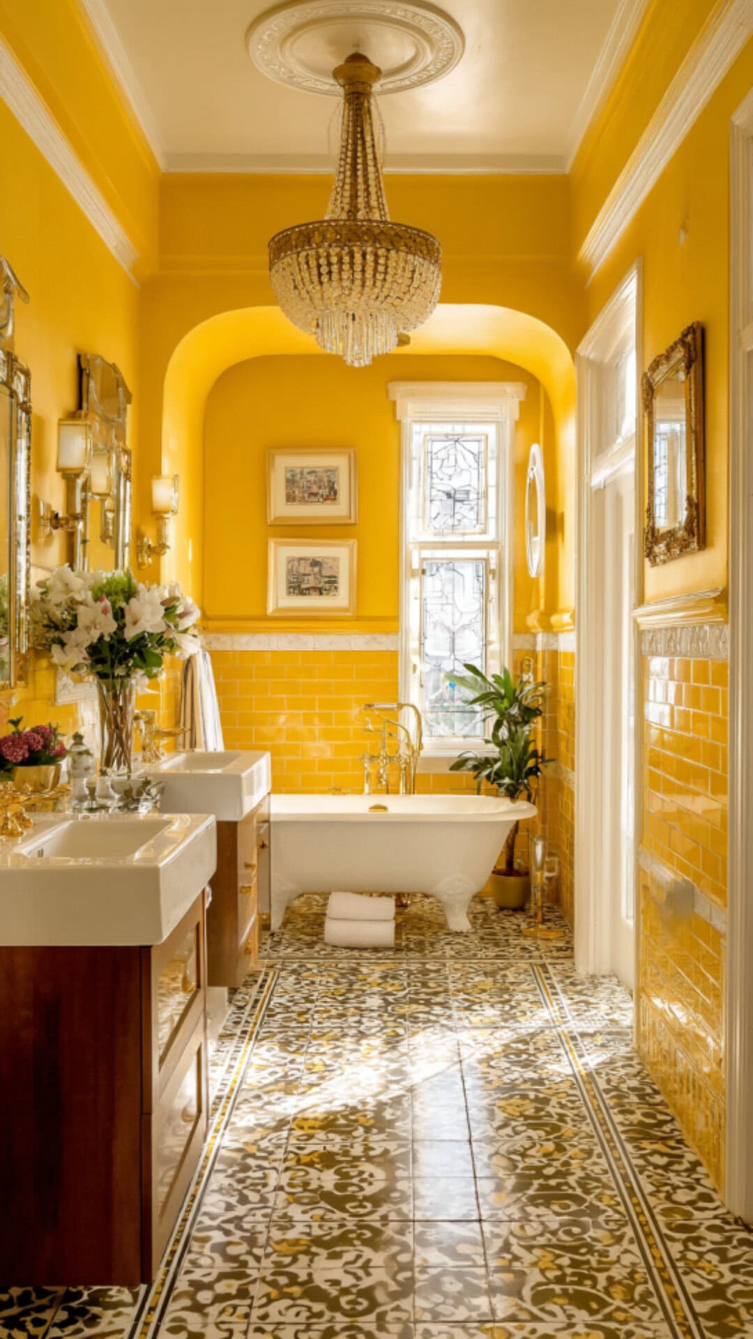 8. Yellow Victorian Bathroom
