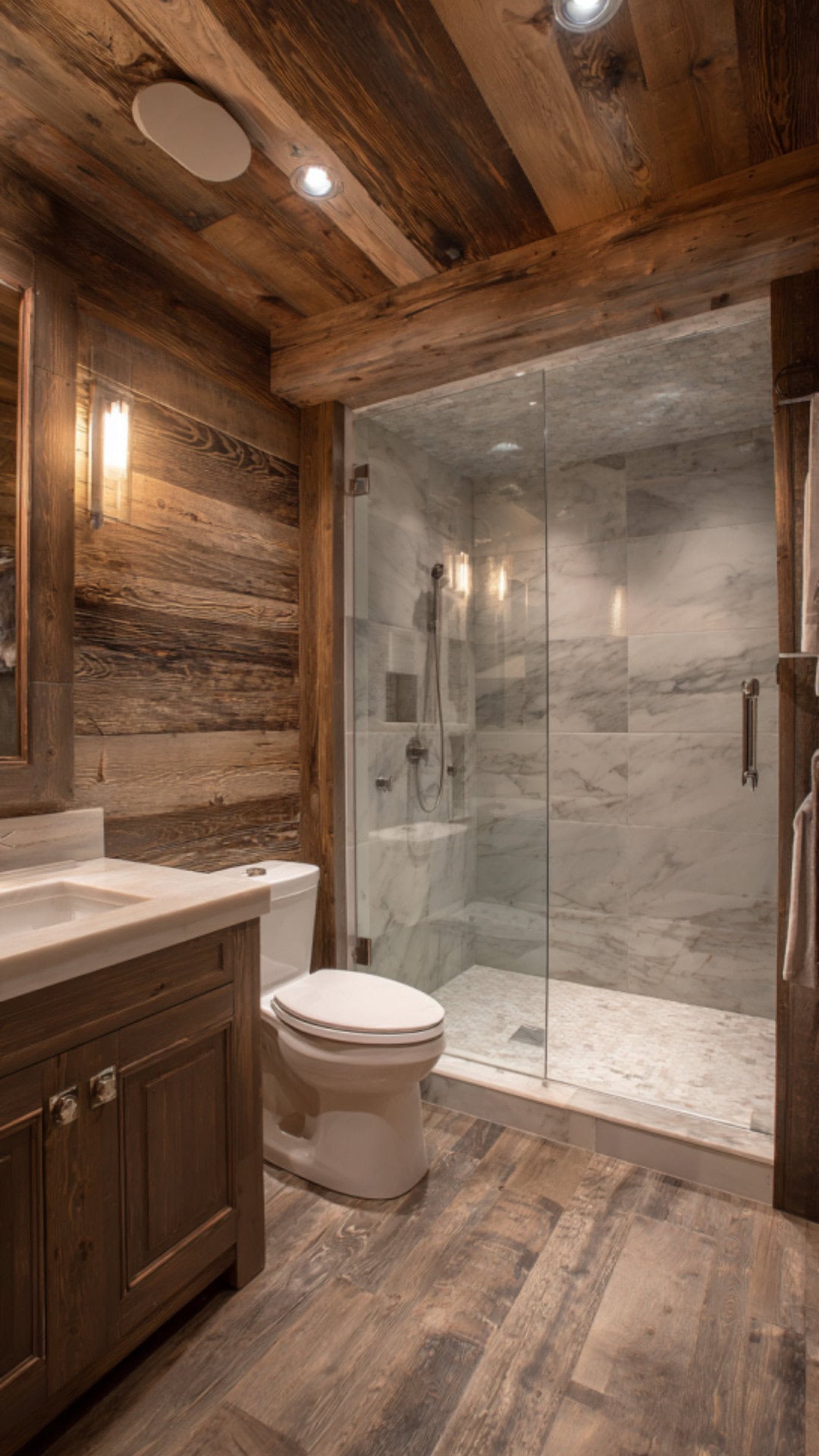 8. Wooden Shiplap Bathroom