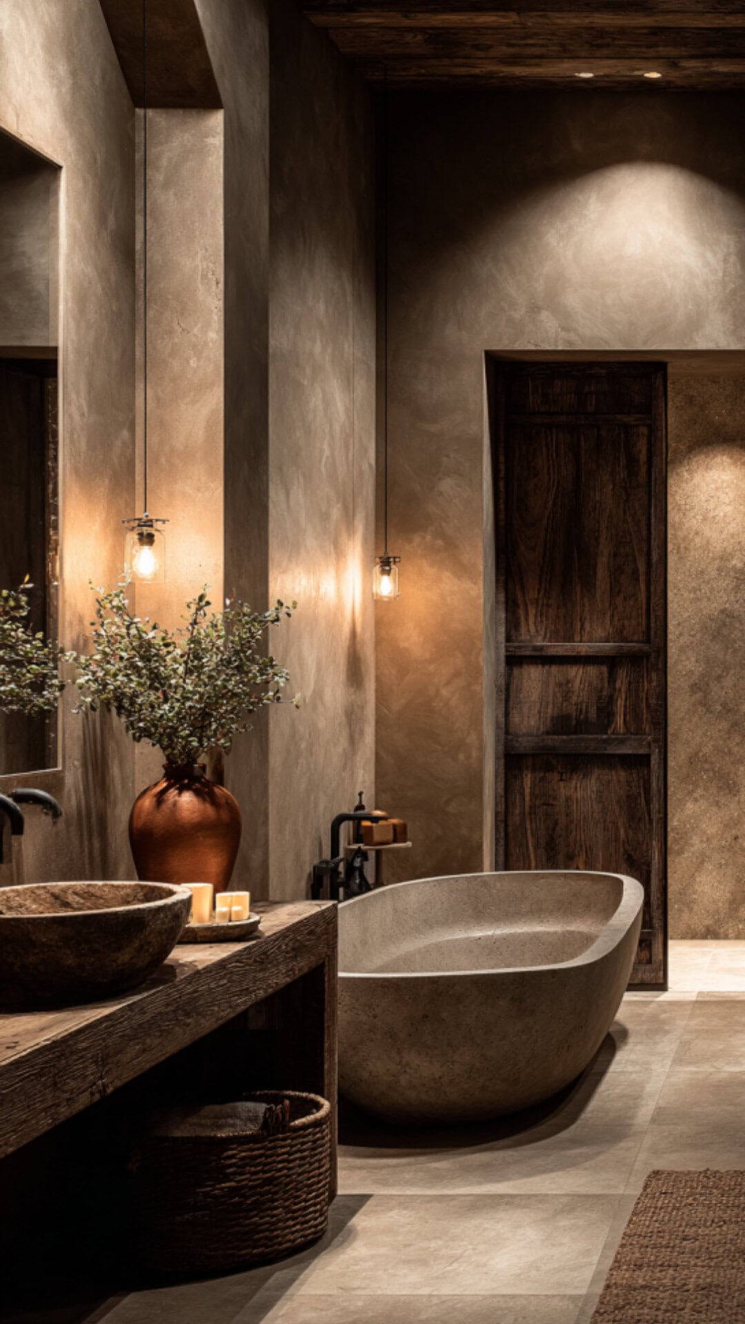 8. Earthy Neutral Bathroom for Natural Warmth