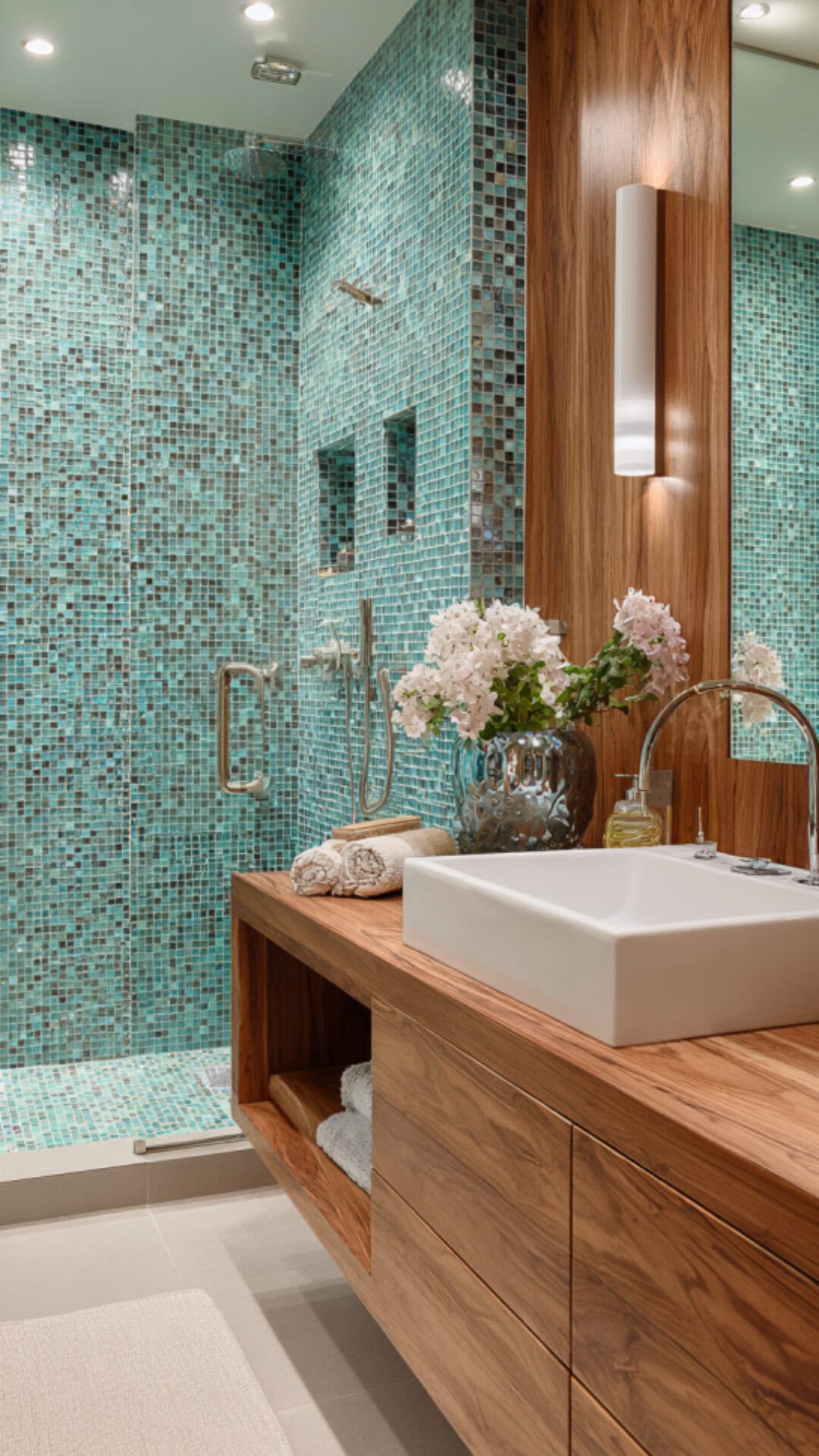 Terracotta and Teal Bathroom