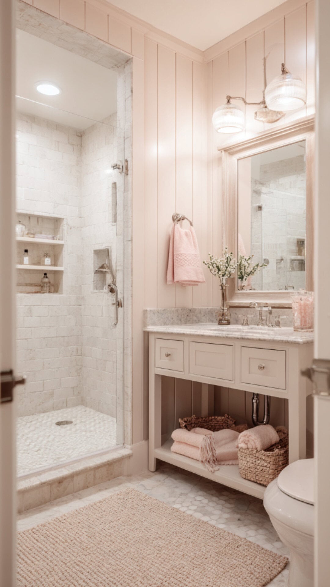 Girly Farmhouse Bathroom