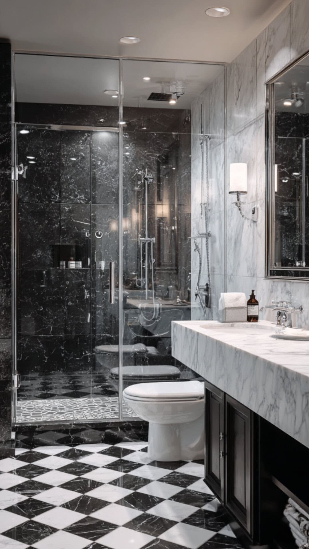 Black and White Marble Bathroom