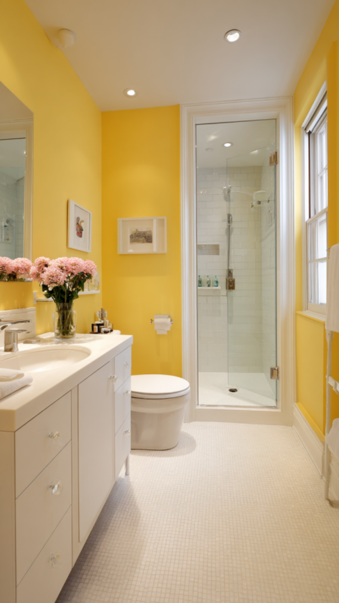 Yellow and White Bathroom
