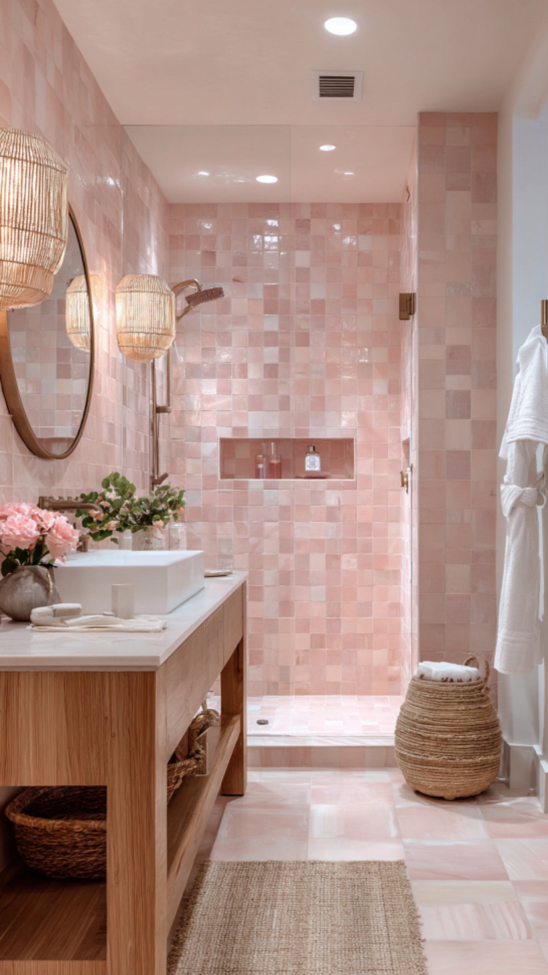Pink Coastal Bathroom