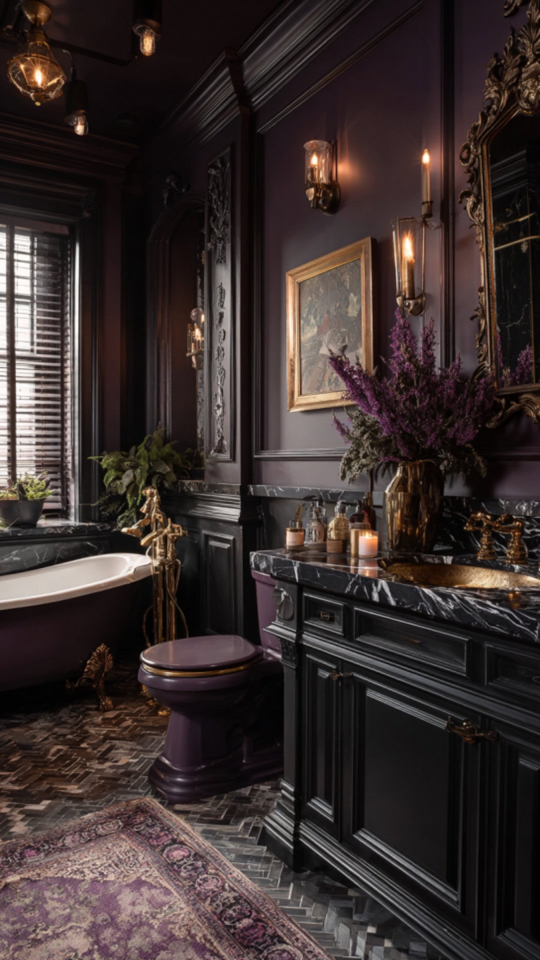 9. Purple Gothic Bathroom