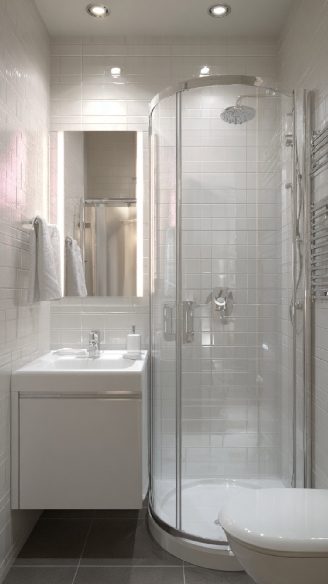 9. Small and Space-Saving Bathroom with Wet Room