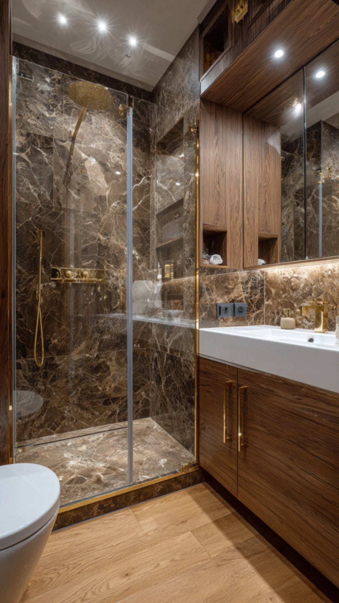 Brown Marble Bathroom