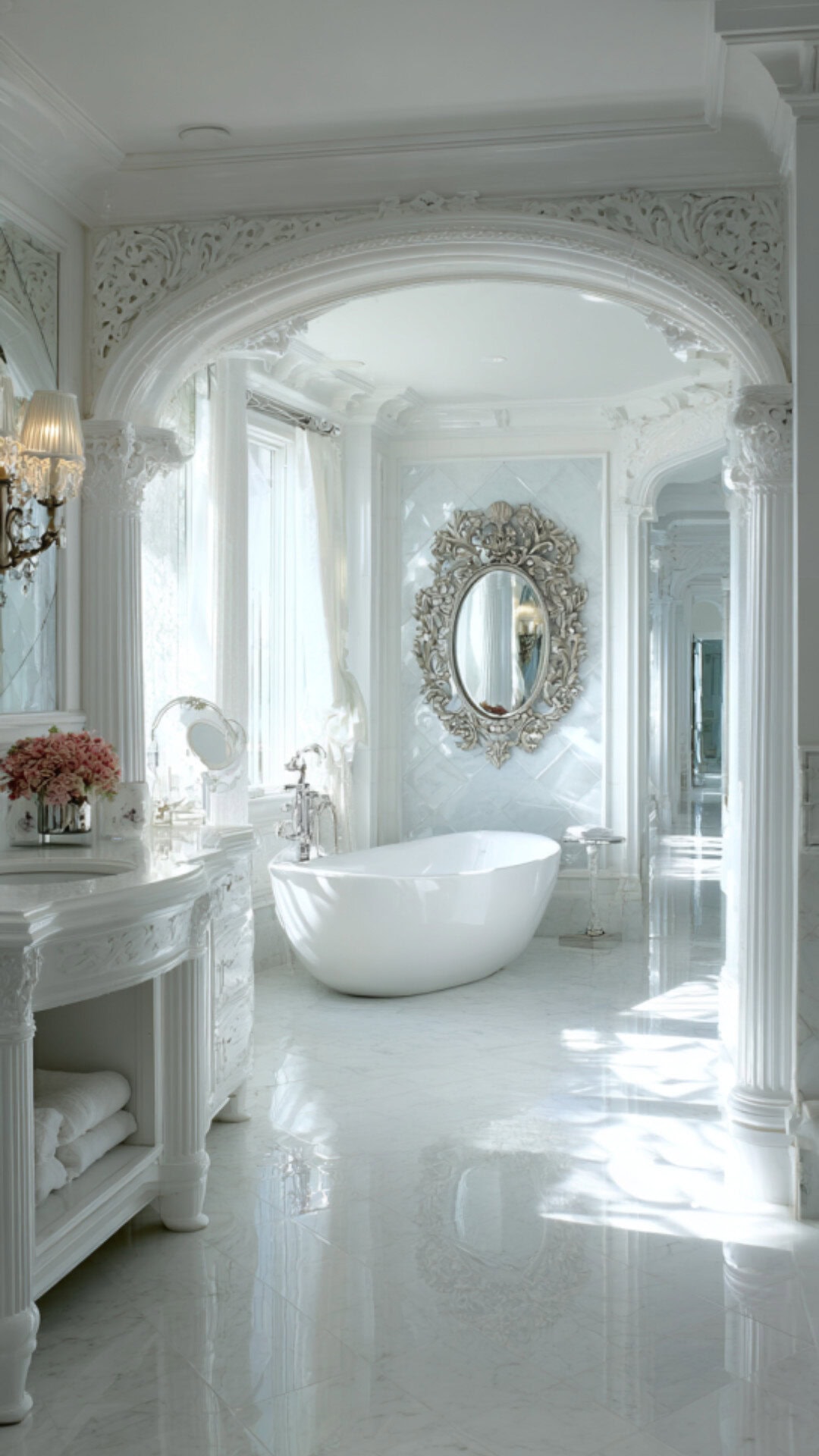 9. White Victorian Bathroom