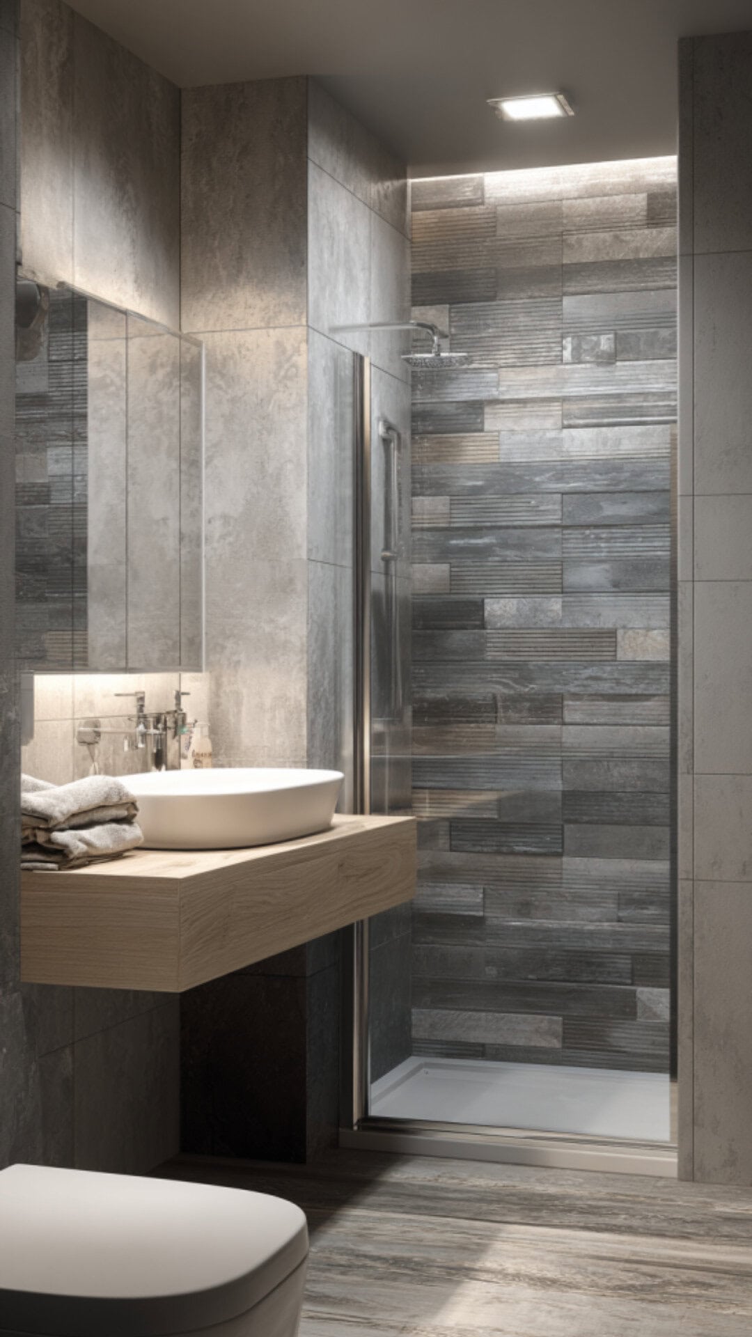 Grey Scandinavian Bathroom
