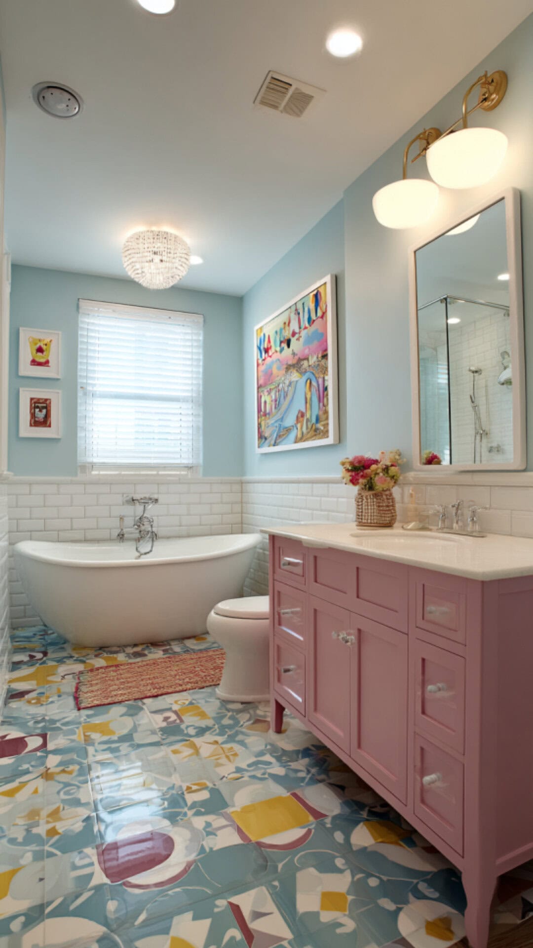 1. Kids’ Fun Bathroom with Whimsical Details