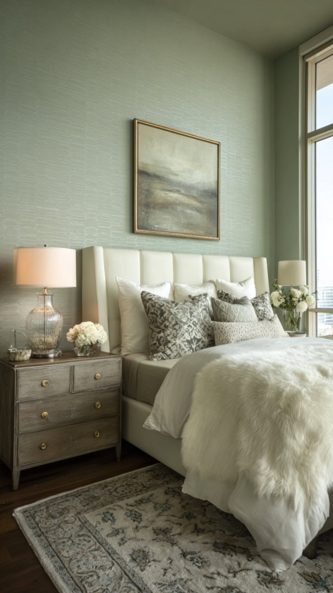 1. Sage Green Bedroom with Soft Tranquility